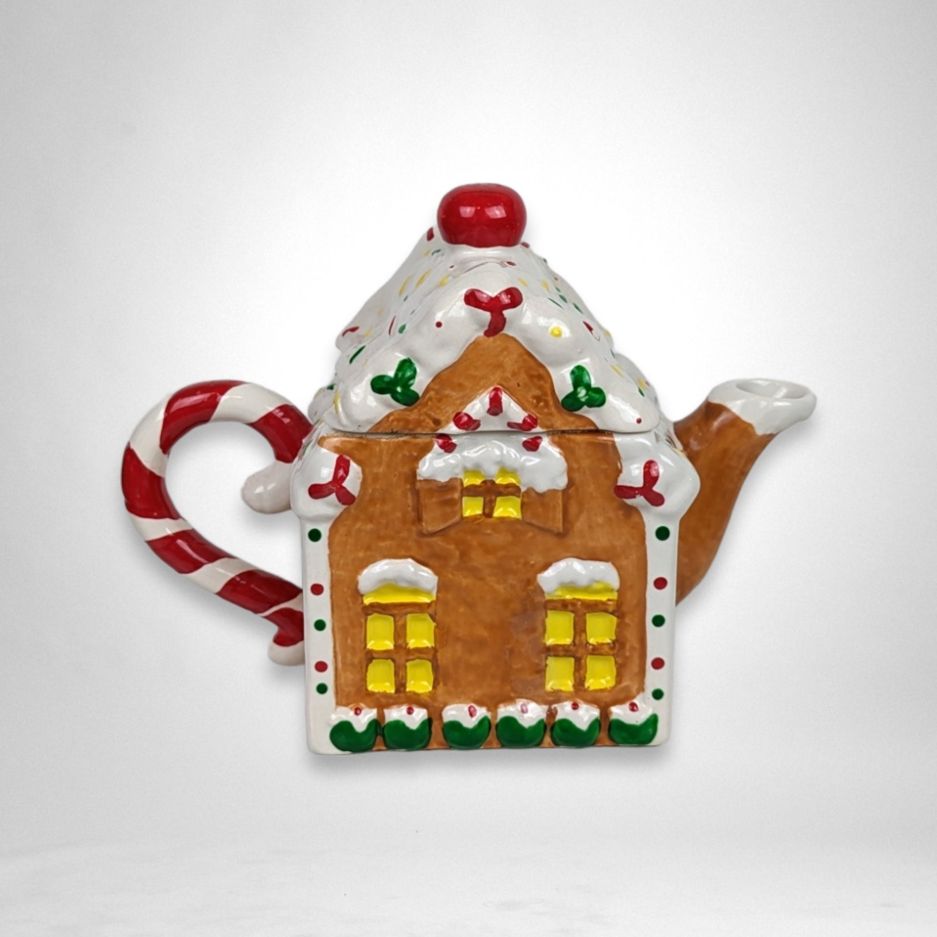 Vintage Ceramic Gingerbread House Teapot