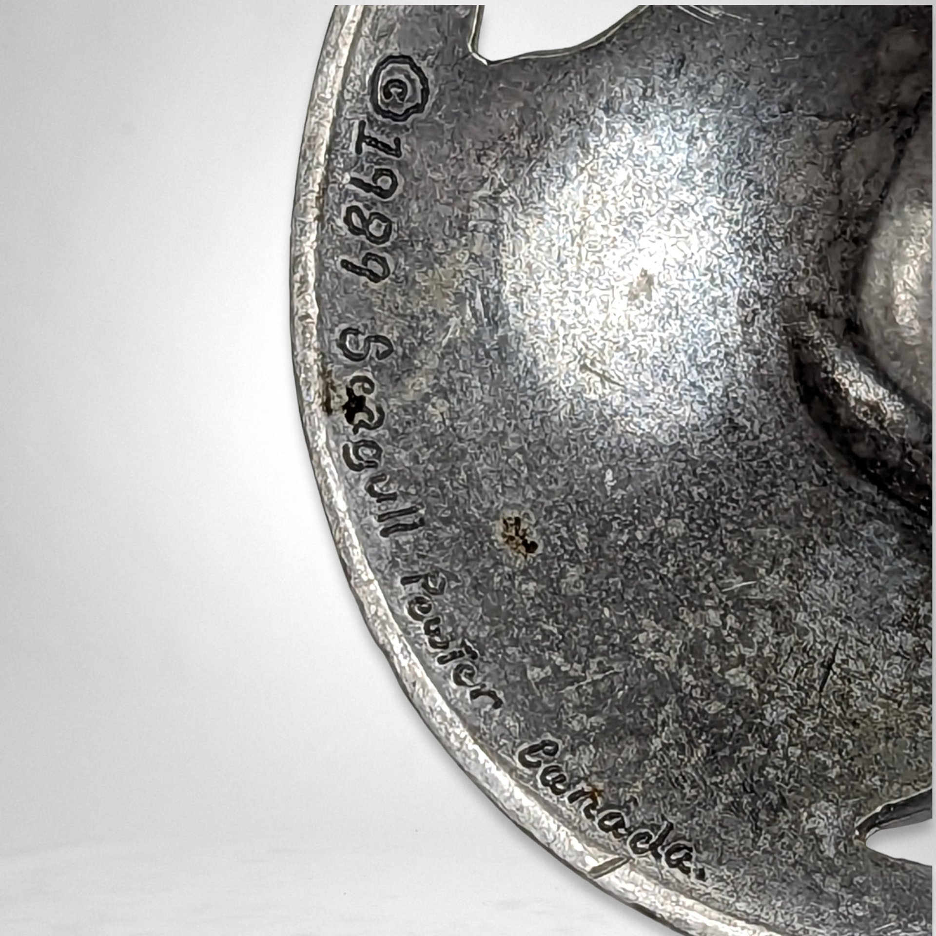 Pair of Vintage 1989 Seagull Pewter Candlestick Holders, Made in Canada, 3.25" Tall, Excellent Condition