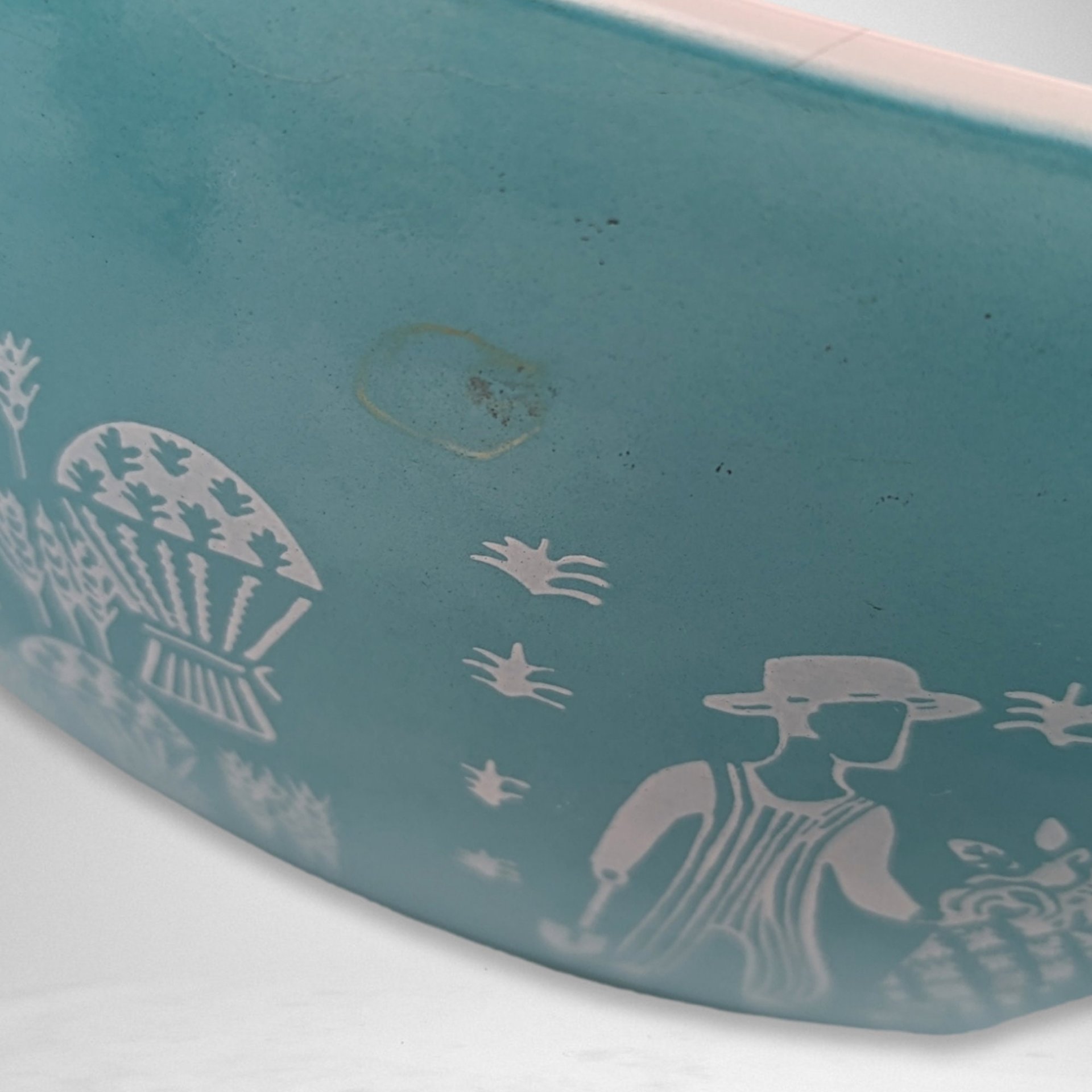 Vintage Pyrex Butterprint Turquoise Mixing Bowl | 4 Quart | 444 | 1957-1968 | Kitchenware | Baking | Collector's Item