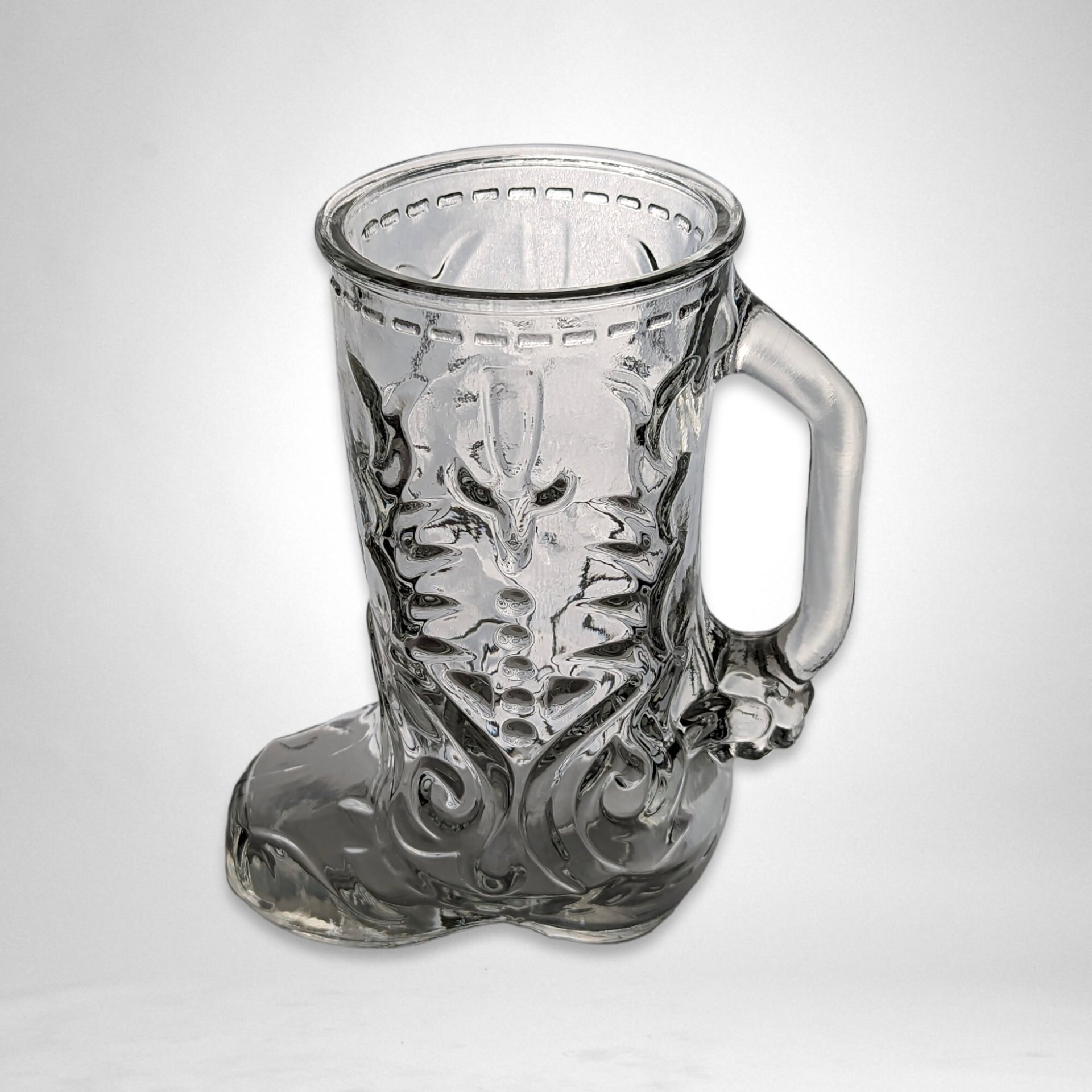 Vintage Glass Cowboy Boot Mug