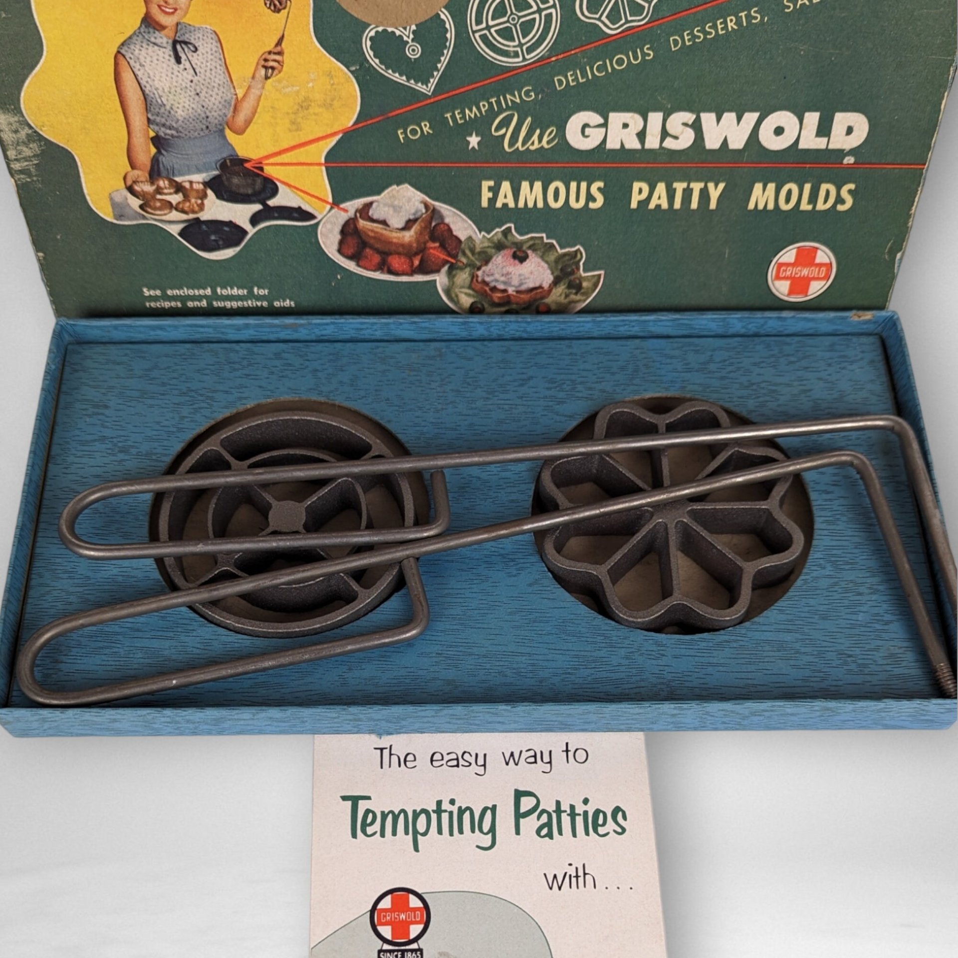 Vintage Griswold Shallow Patty Molds Set 1