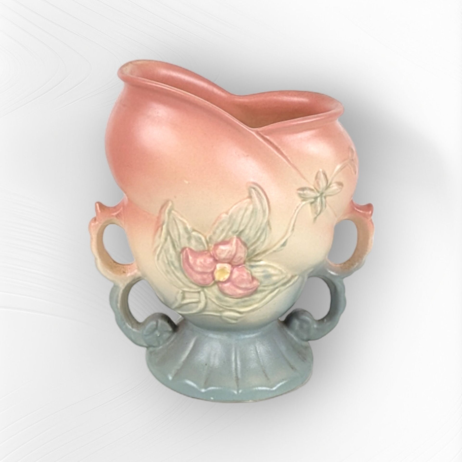 Vintage Hull Pottery Pink and Blue Wild Flower 6" Vase - Classic Floral Elegance