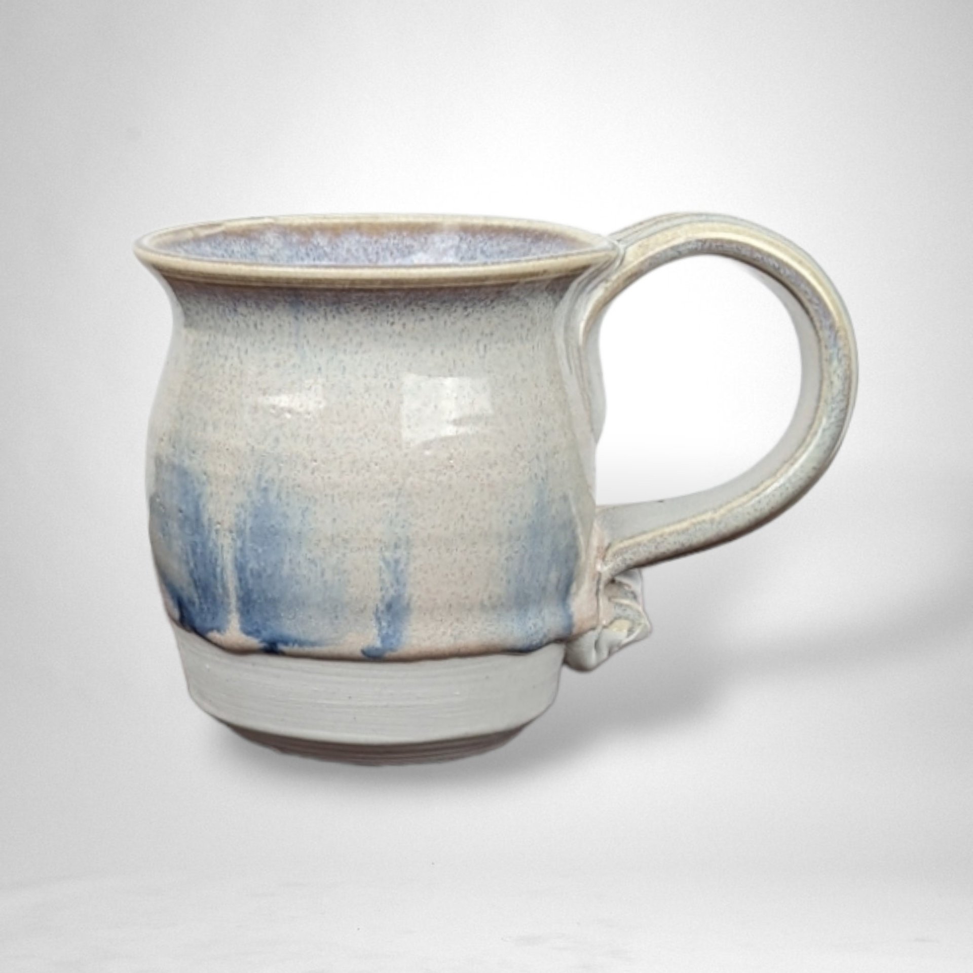 Handmade Pottery Mug | Signed Pottery Mug | Gray and Blue Mug | Ceramic Coffee Mug | Tea Mug | Unique Gift