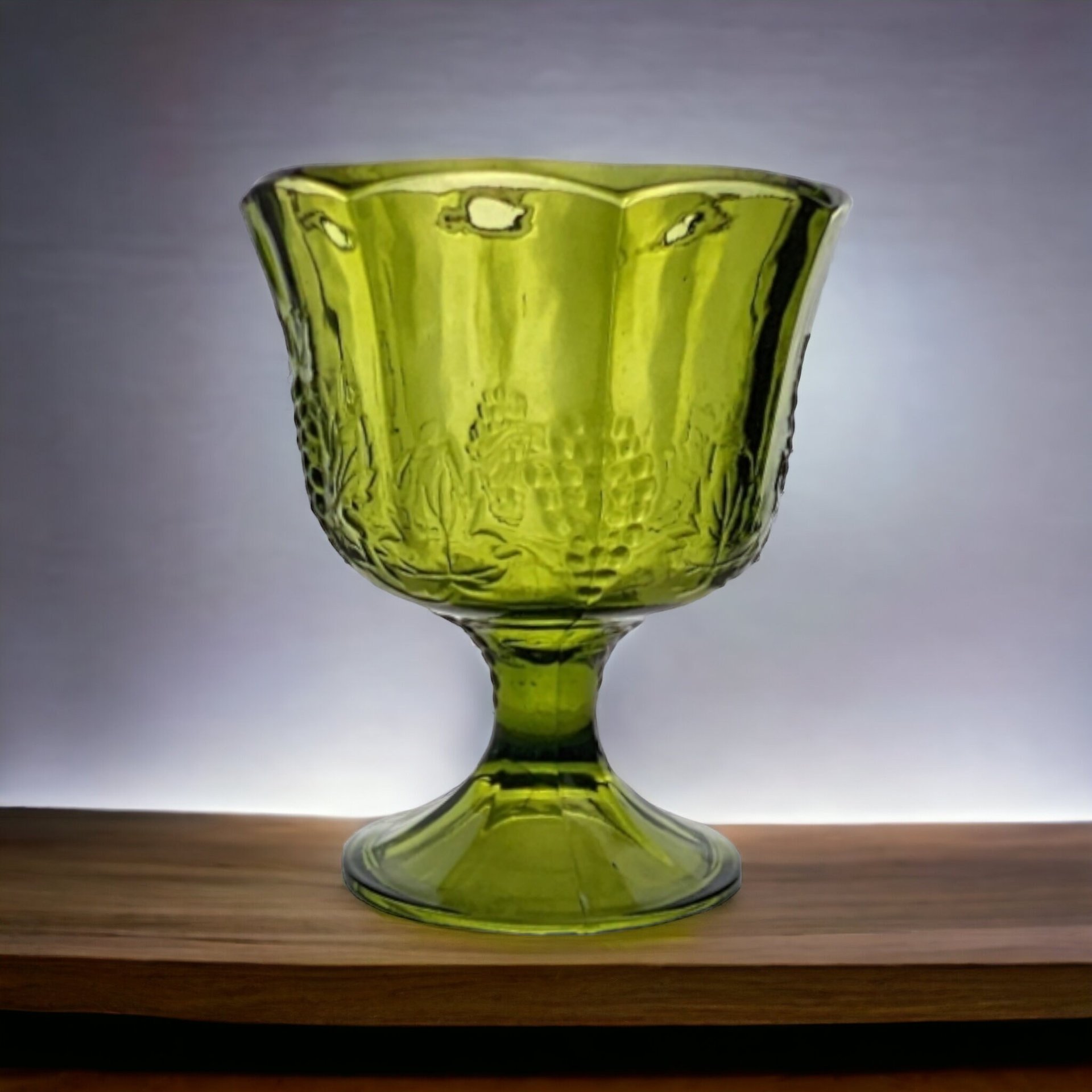 Vintage Indiana Glass Compote, Choose Green or Black