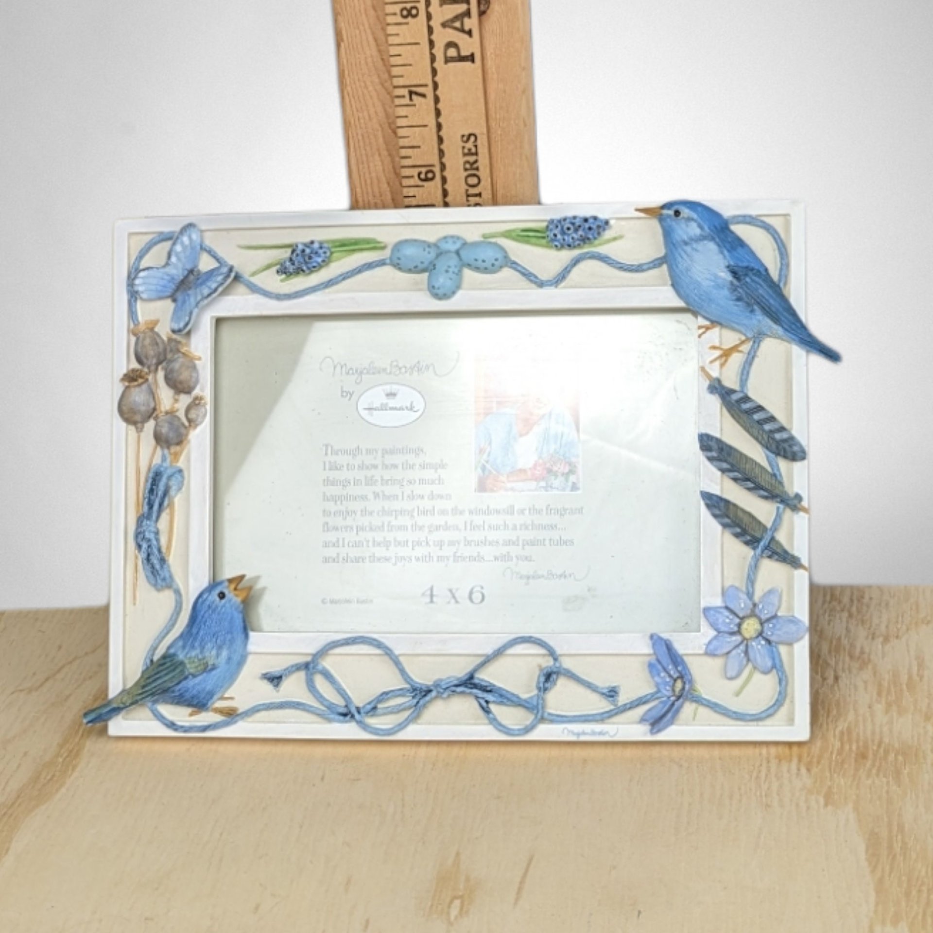 Vintage Marjolein Bastin Bluebird 4x6 Picture Frame: A Charming Accent for Your Memories