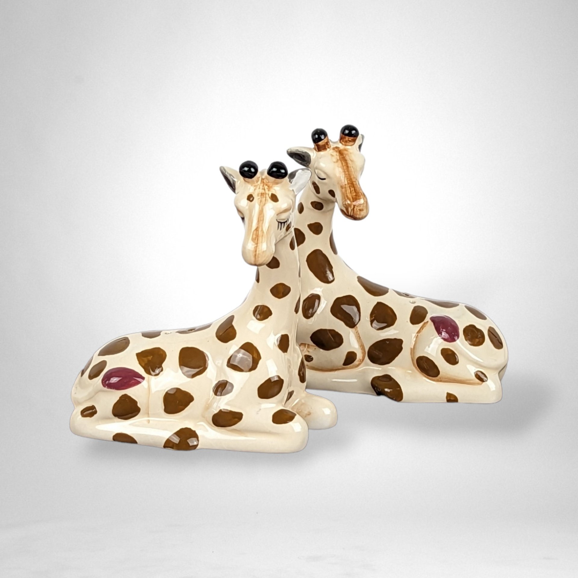 Magnetic Ceramic Giraffe Salt and Pepper Shakers: Quirky Kitchen Decor