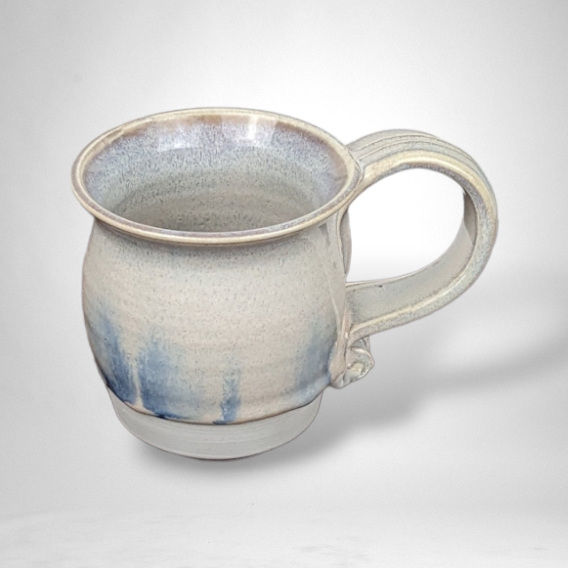Handmade Pottery Mug | Signed Pottery Mug | Gray and Blue Mug | Ceramic Coffee Mug | Tea Mug | Unique Gift