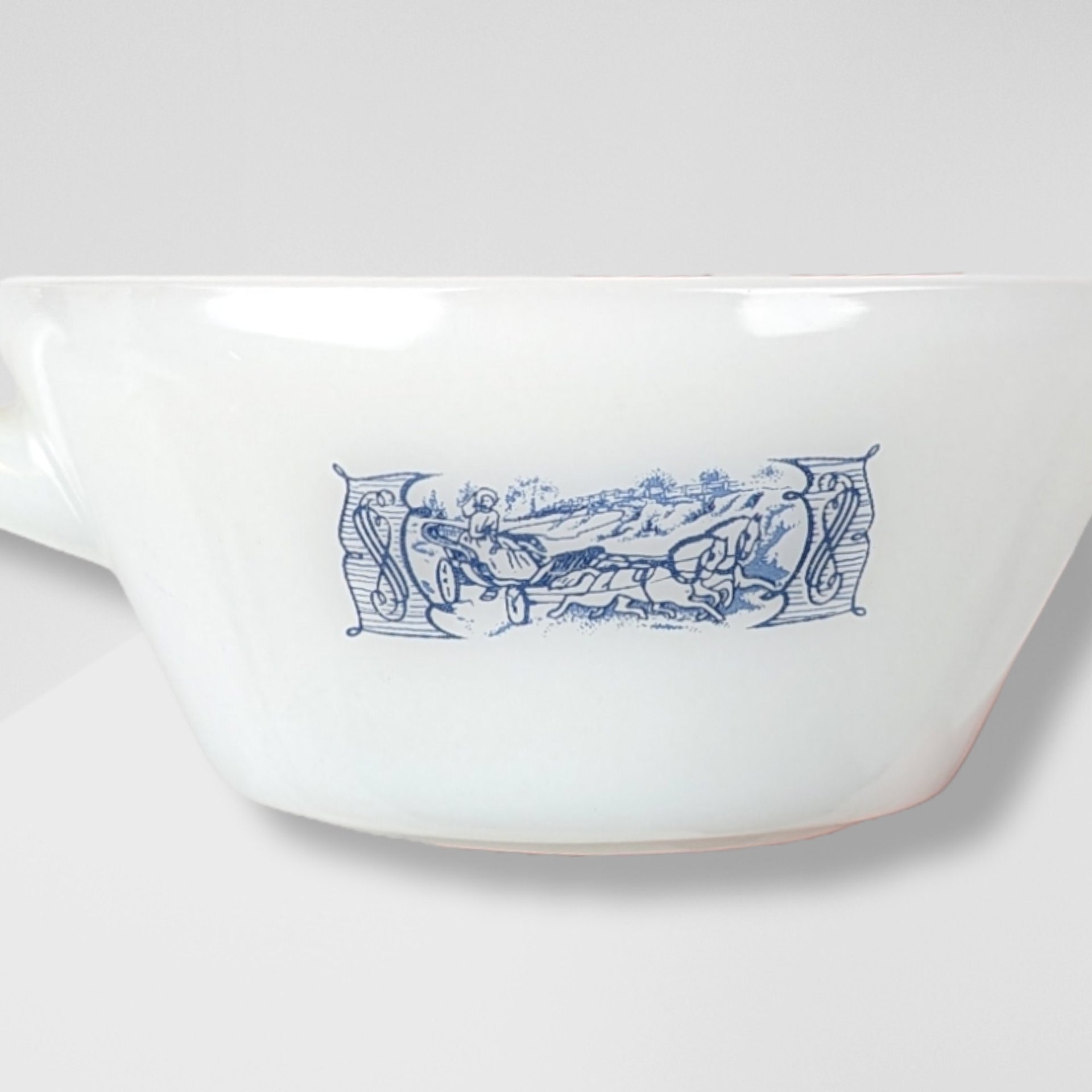 Set of 4 Royal Currier and Ives White and Blue Chili Bowls
