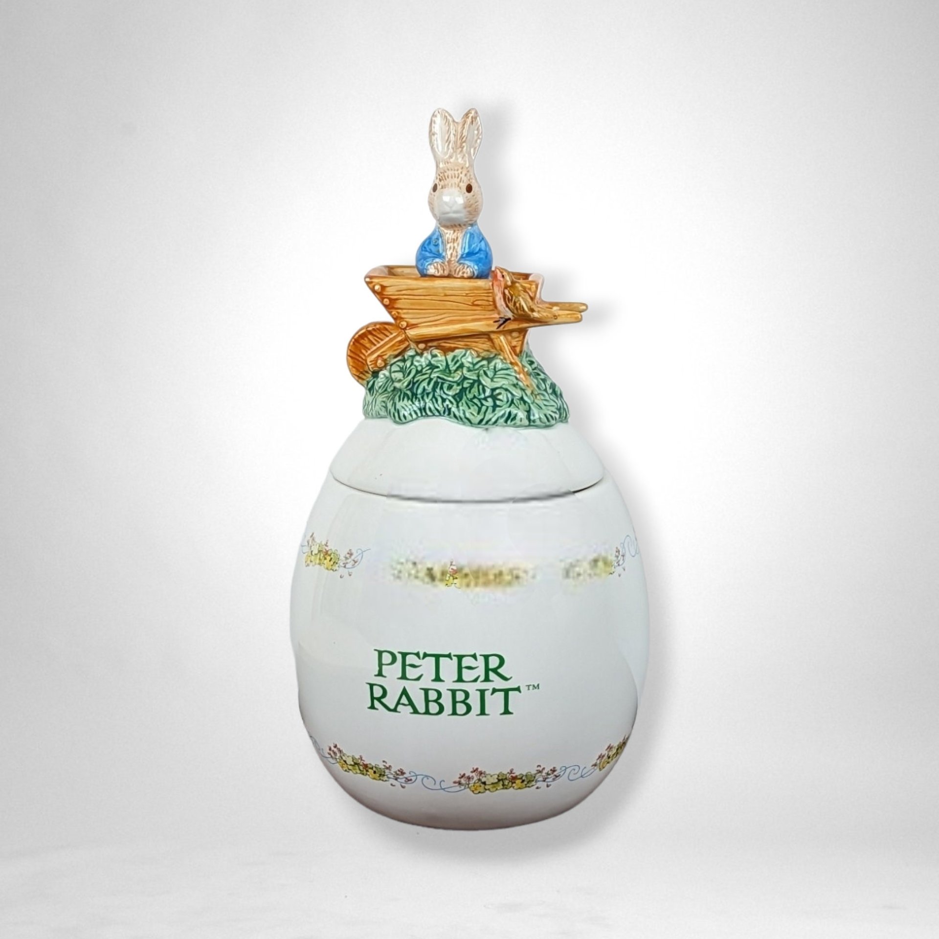 2003 FTD Peter Rabbit Covered Egg Shaped Planter - Charming Collectible