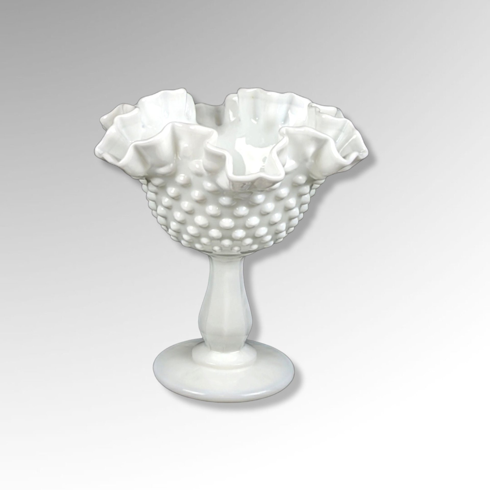 Vintage Fenton Hobnail Milk Glass Compote - Timeless Elegance in White