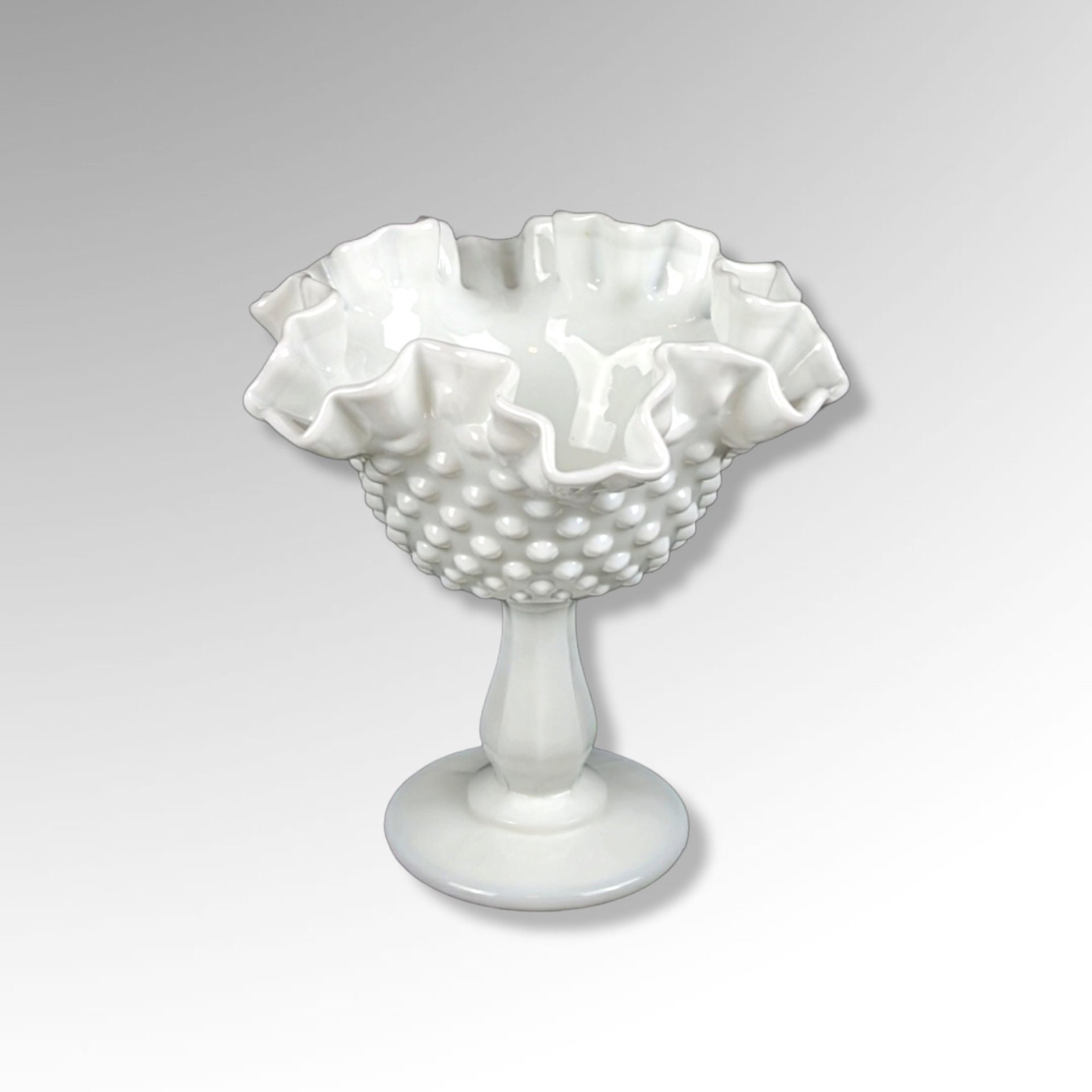 Vintage Fenton Hobnail Milk Glass Compote - Timeless Elegance in White