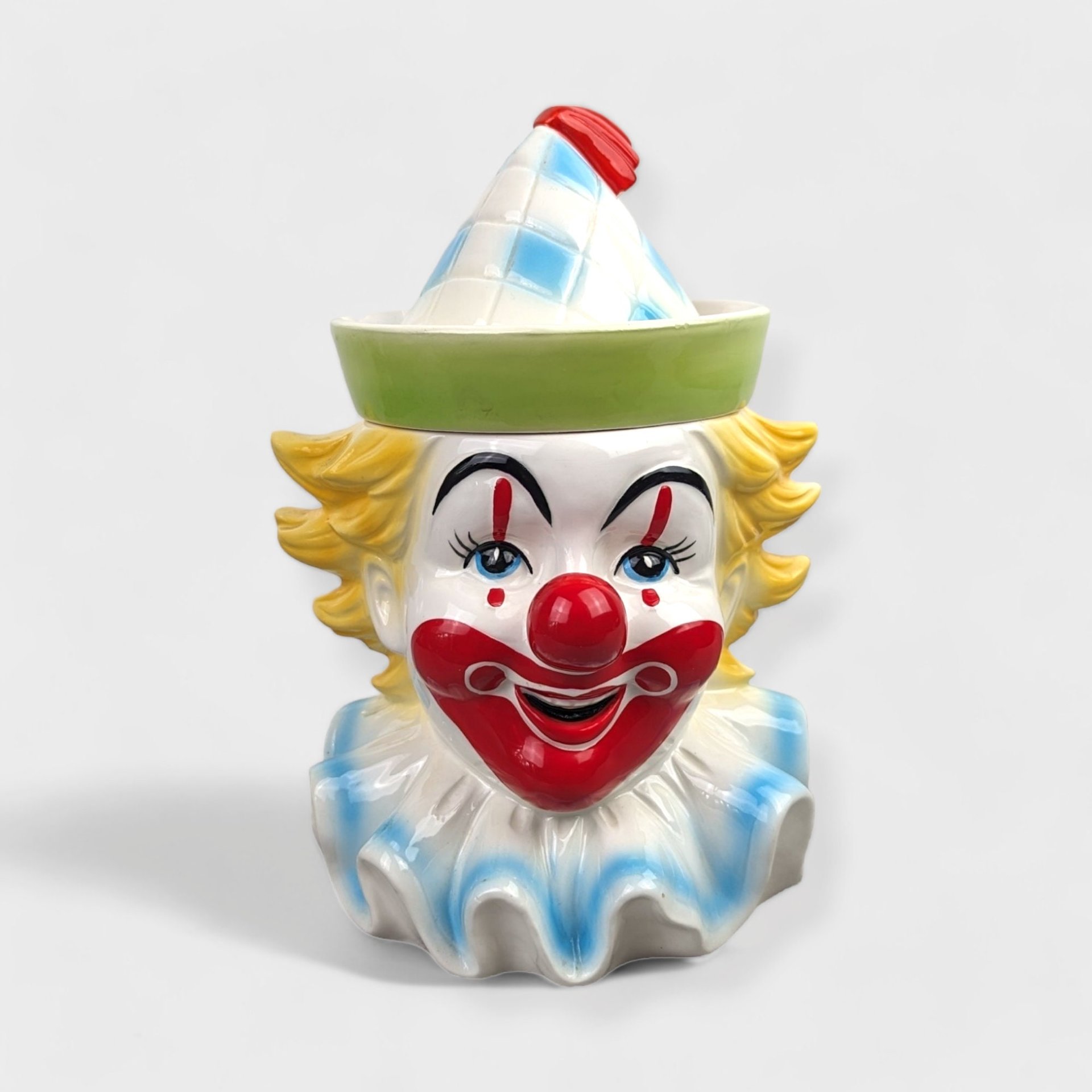 1973 Vintage Schmid 'Candy Man' Clown Music Box Candy Jar, Likely Not Haunted