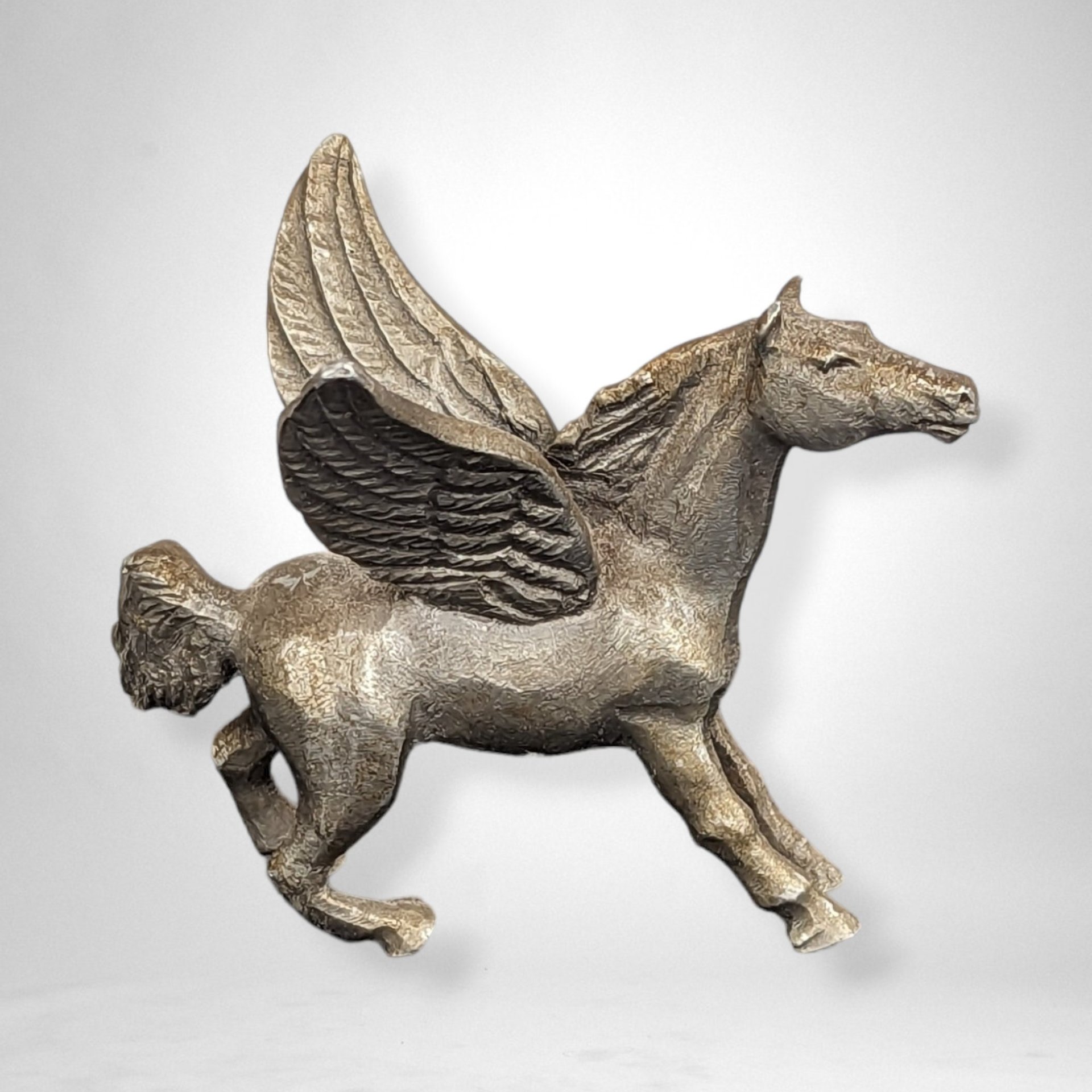 Vintage Pewter Pegasus Figurine | Mythical Decor | 2 1/4" Tall | Excellent Condition