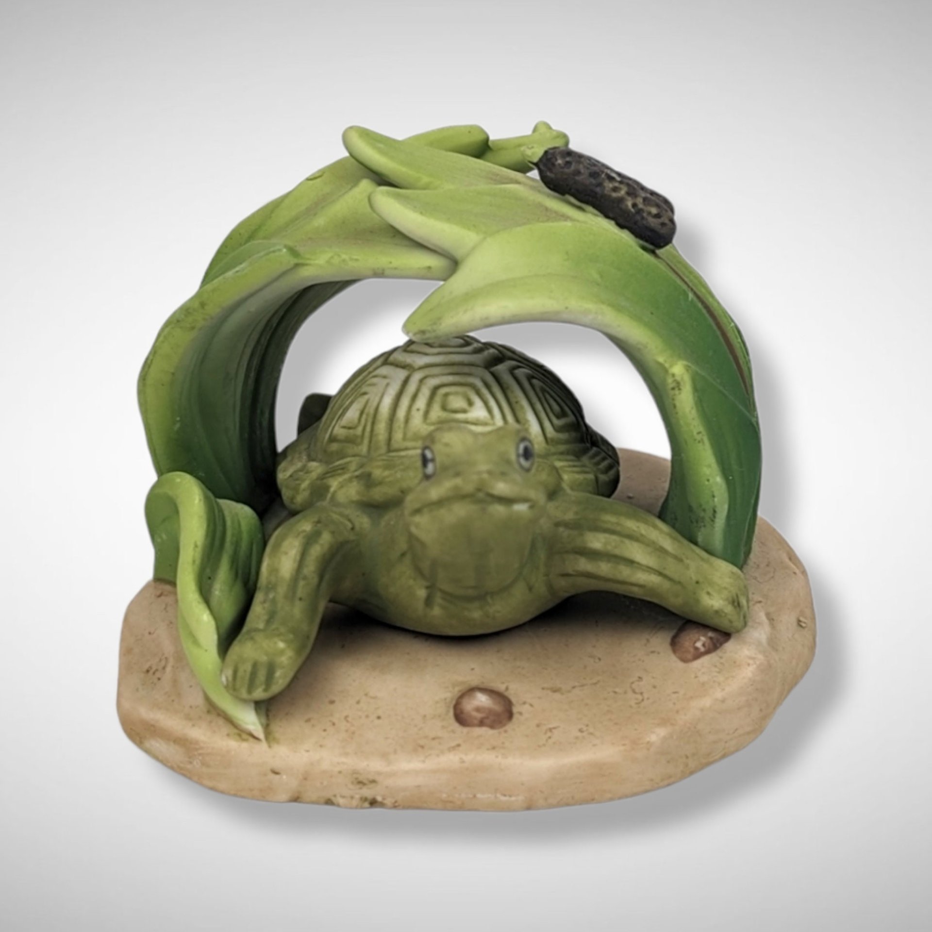 1984 Woodland Surprises Porcelain 2 Piece Turtle Figurine
