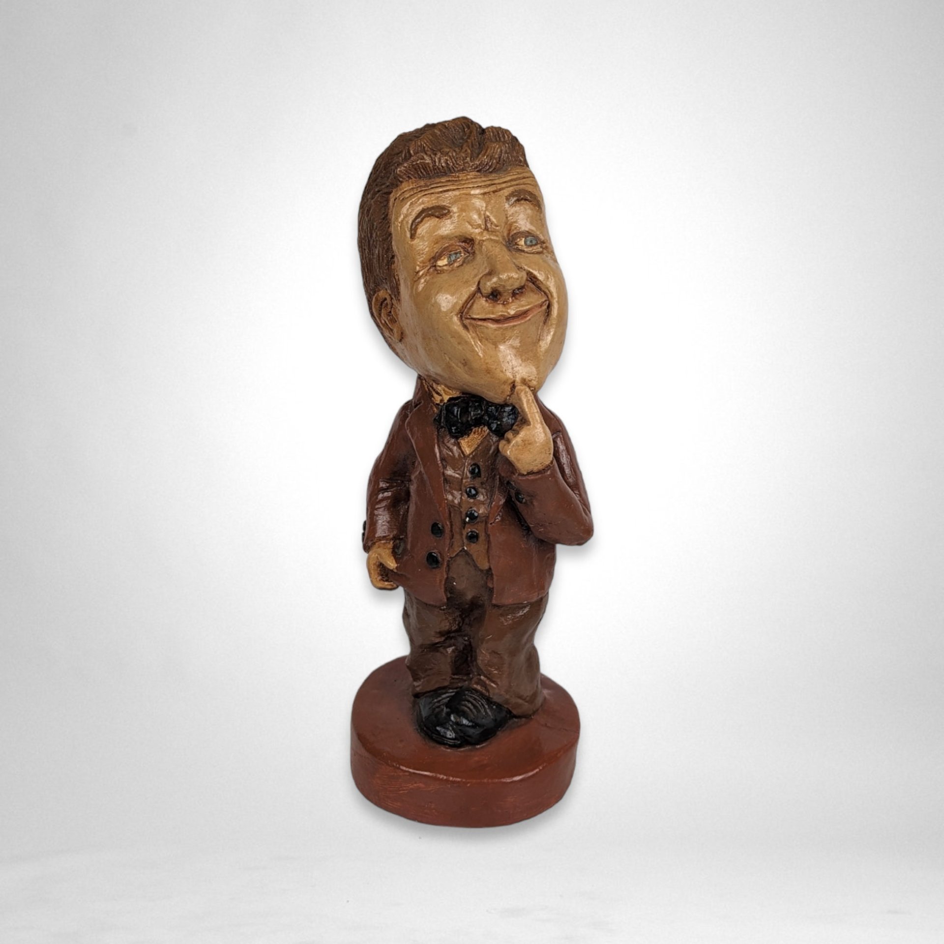 Large Laurel and Hardy Chalkware Statues - Classic Comedy Icons in Impressive Size