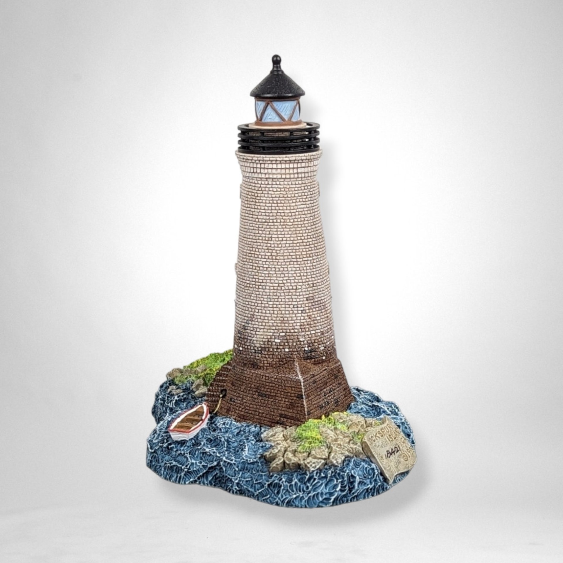 1998 Harbour Lights Cockspur Island Lighthouse Figurine | 5 3/4" Tall | Hand-Painted | With Box | Nautical Decor