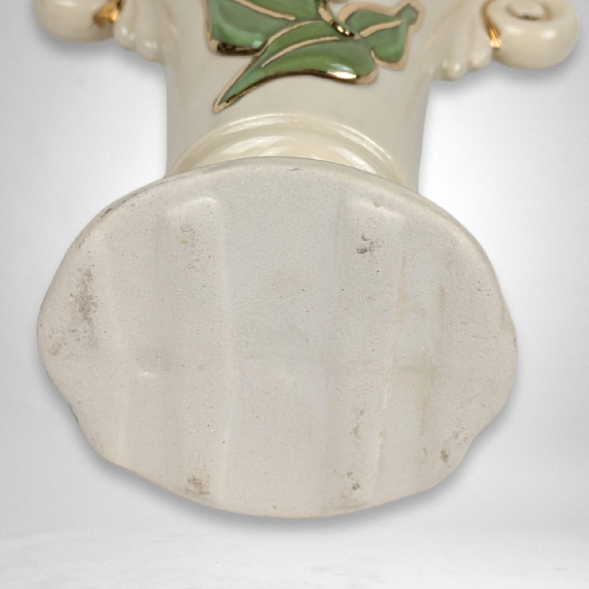 Vintage Art Pottery 5" Bud Vase with Pink Flower