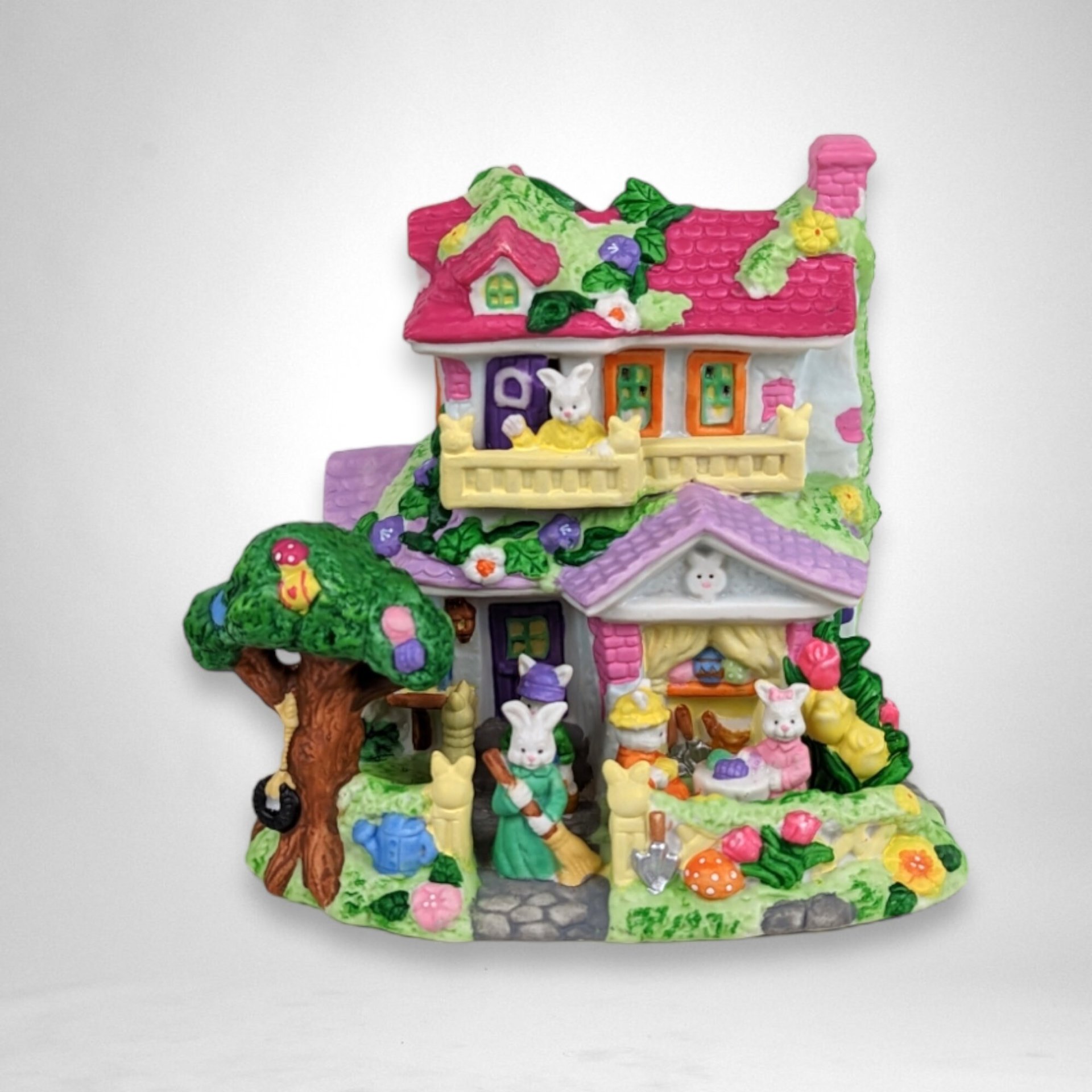 Ceramic Easter Village Light Up House - Charming Holiday Decor