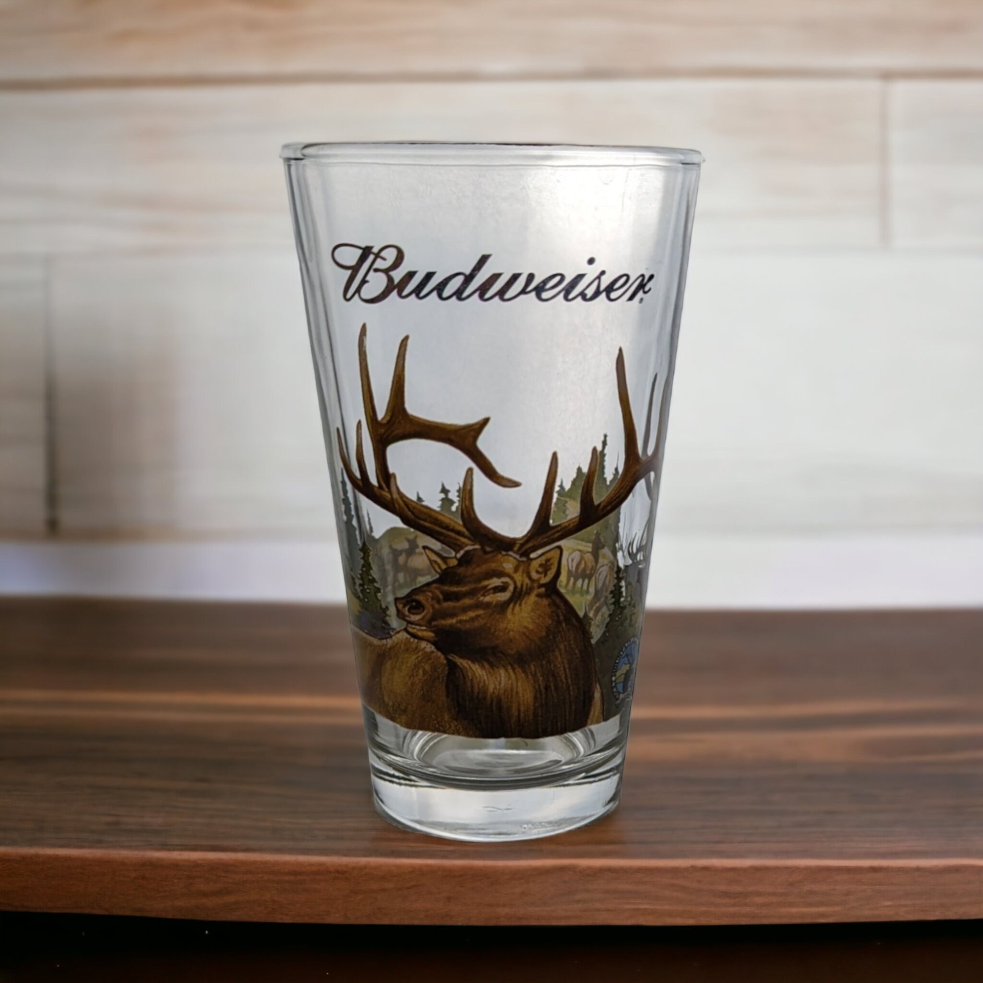 Vintage Budweiser Wildlife Pint Glasses| Elk, Prairie Chicken, Turkey, Quail | Gold Rimmed Beer Glasses | Hunting Decor