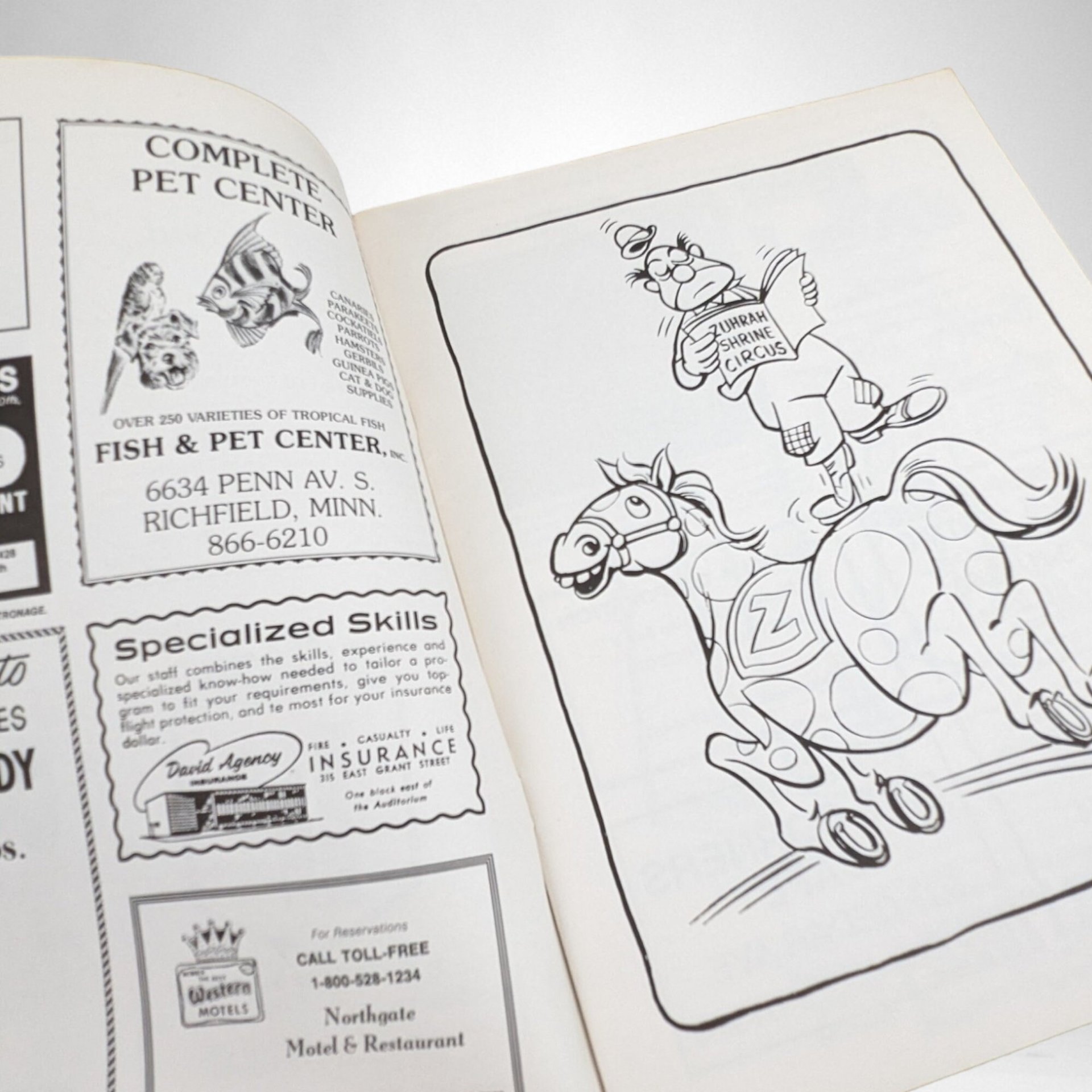 1975 57th Minneapolis Shrine Circus Program and Coloring Book: Vintage Collectibles