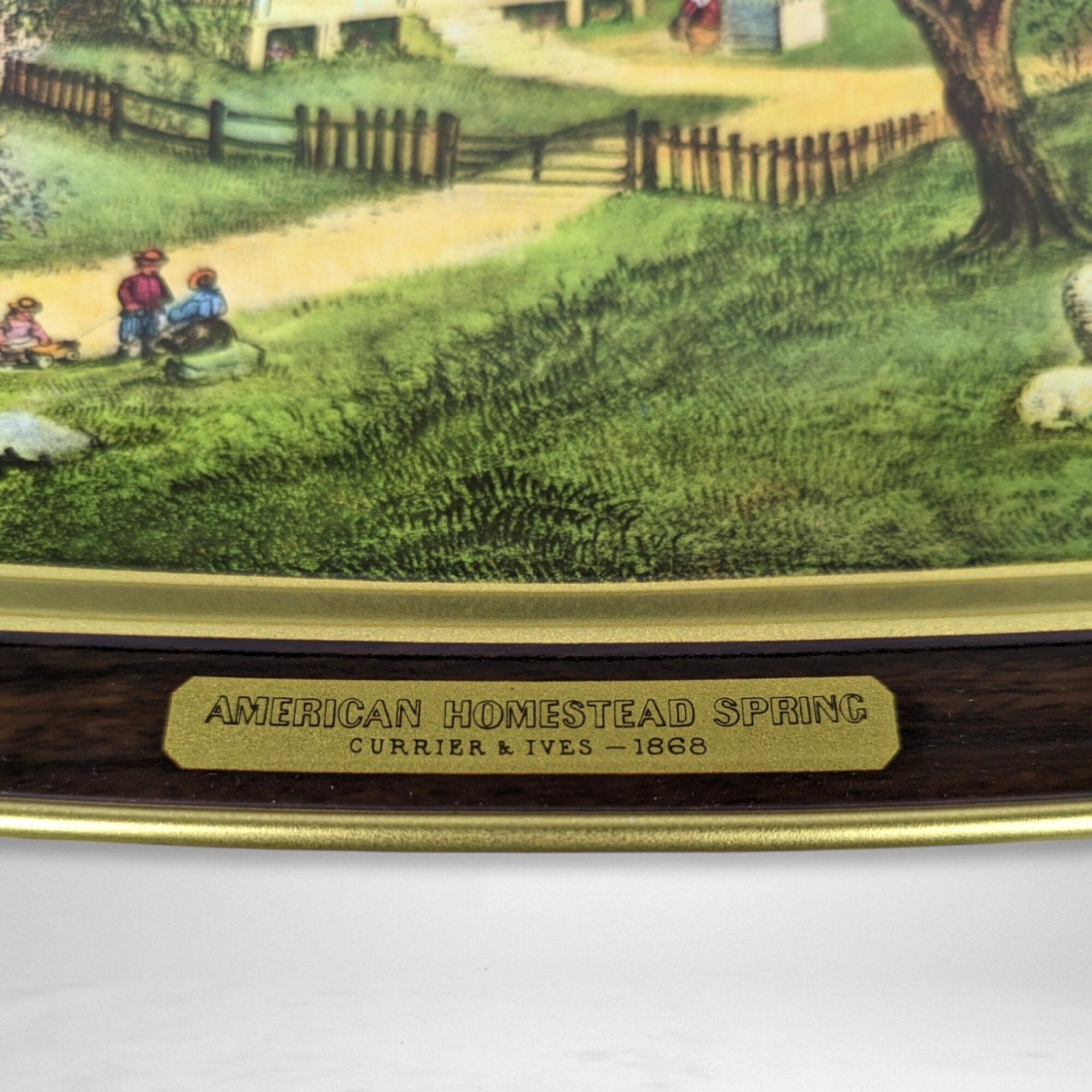 Set of 4 Currier and Ives American Homestead 4 Seasons Tin Trays