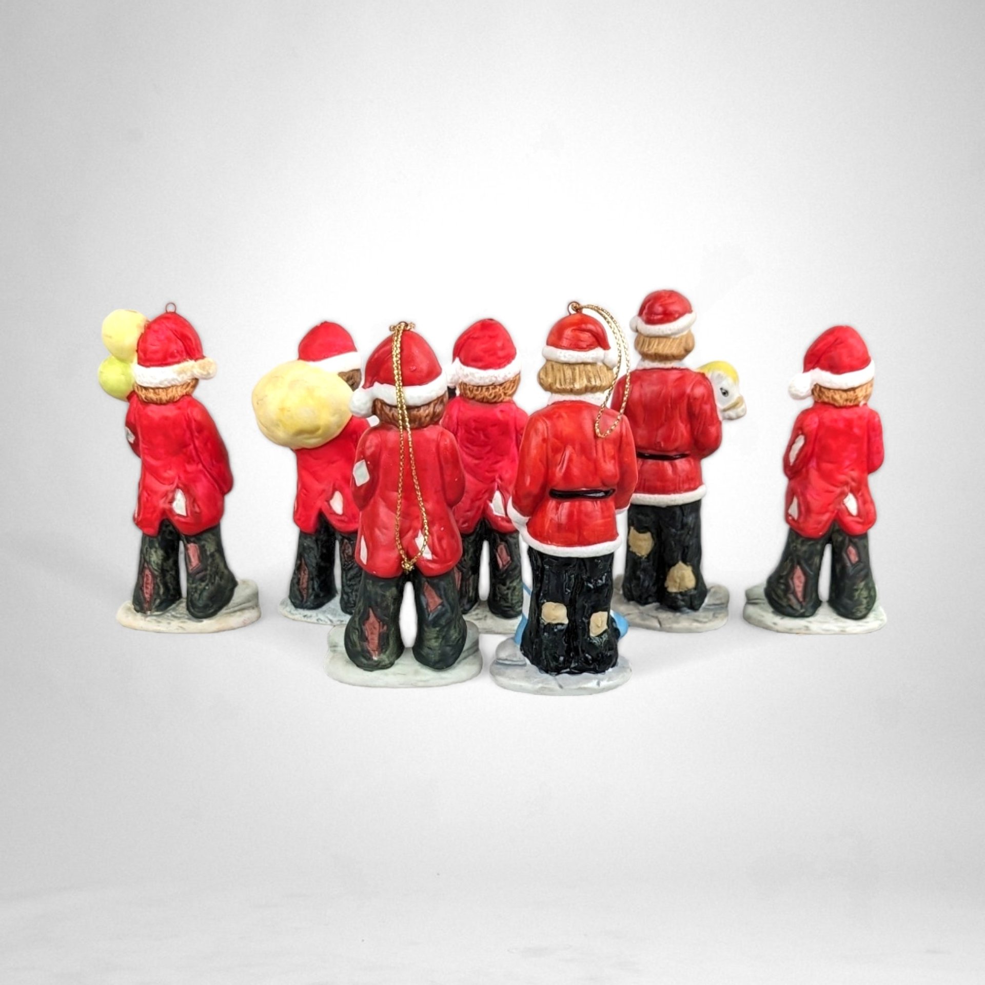 Charming Set of 7 Vintage Emmett Kelly Jr Hobo Clown Figurine/Christmas Ornaments