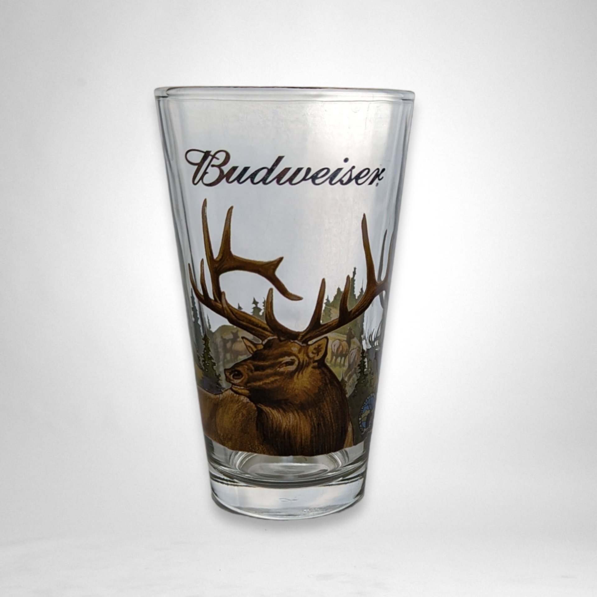 Vintage Budweiser Wildlife Pint Glasses| Elk, Prairie Chicken, Turkey, Quail | Gold Rimmed Beer Glasses | Hunting Decor