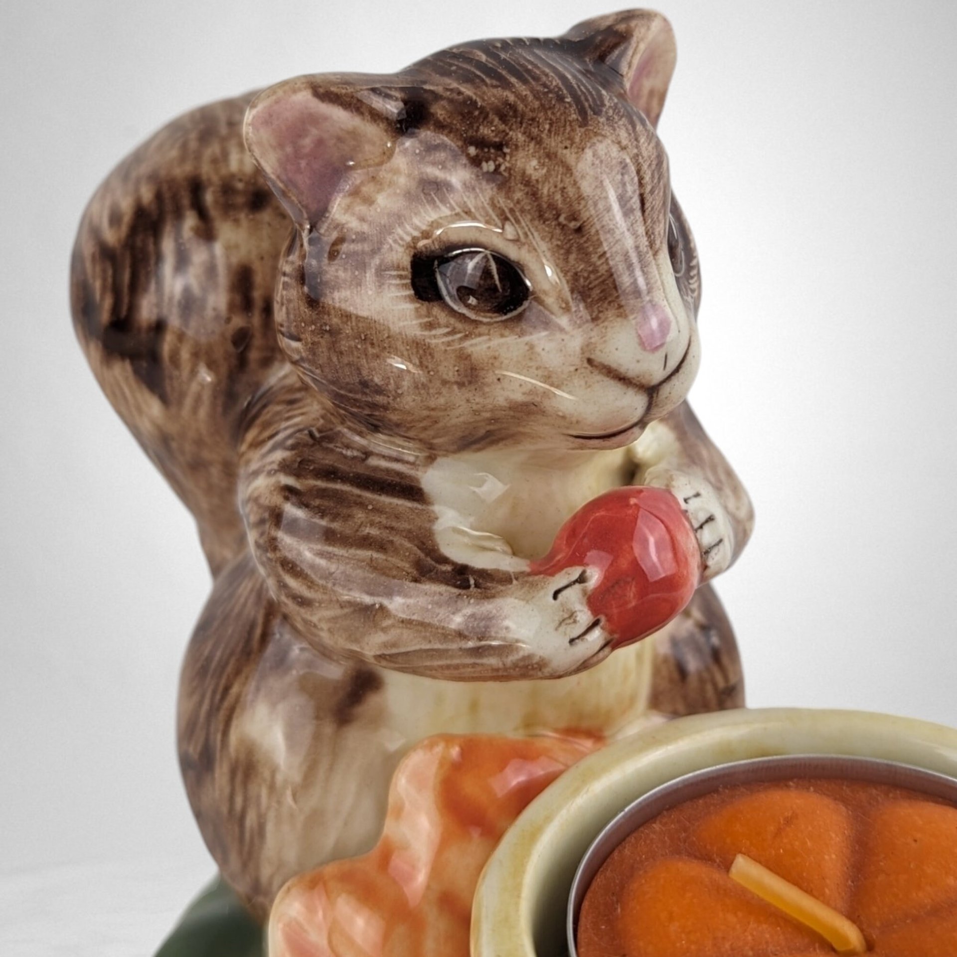 Vintage Ceramic Squirrel Tea Light Candle Holder | Woodland Animal Decor | Fall Home Decor |  Nature Inspired Gift