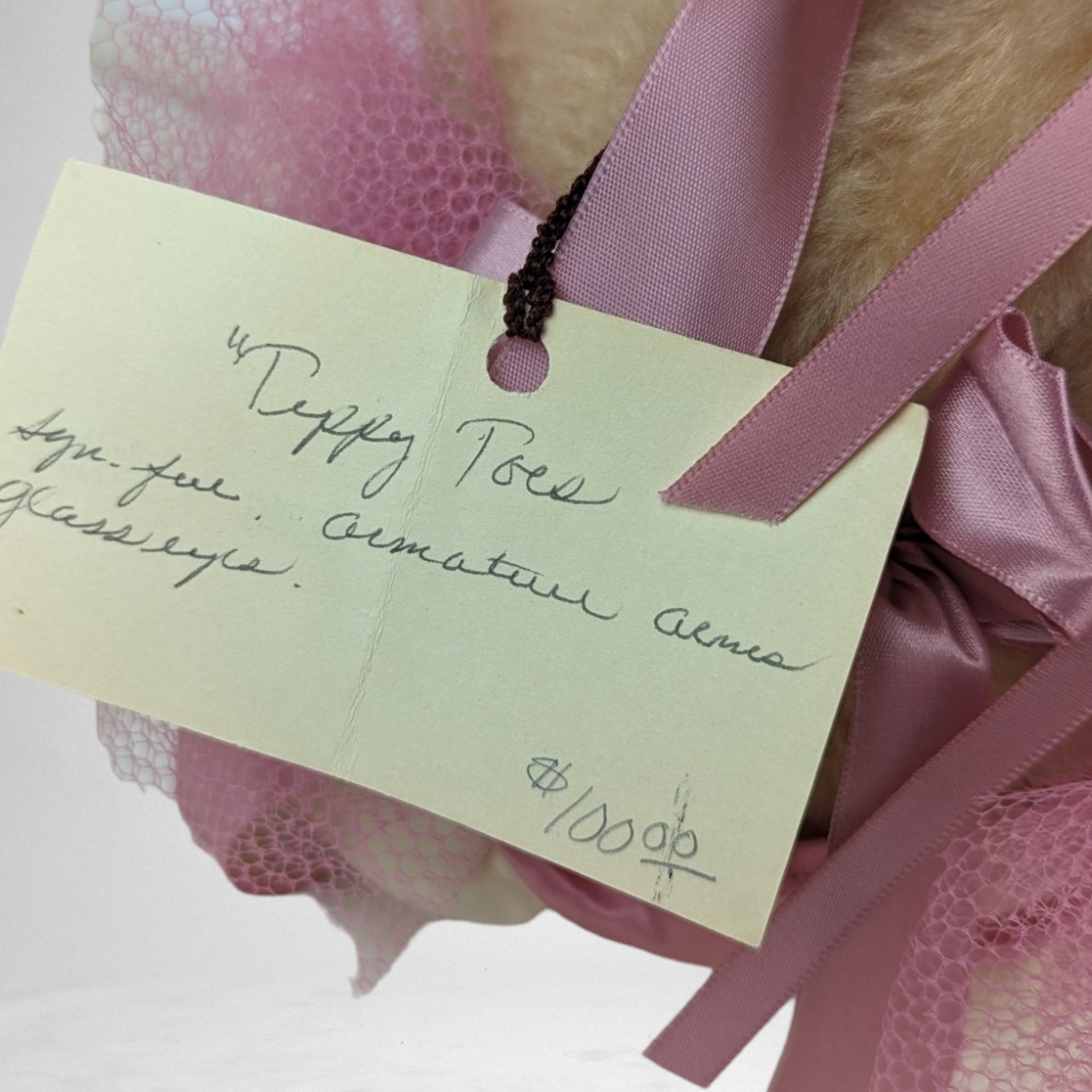 Handmade Vintage Tippy Toes Ballerina Bear by Deanna Brittsan |  Collectible Bear | Artist Bear |  Ballerina Bear |  OOAK Bear