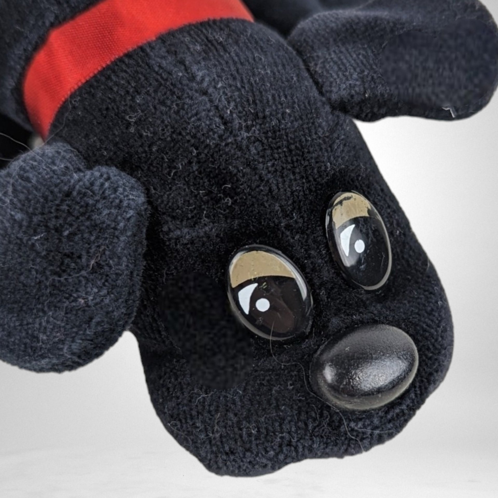 Vintage Tonka Pound Puppies Black Dog with Red Collar Plush: Classic Stuffed Animal