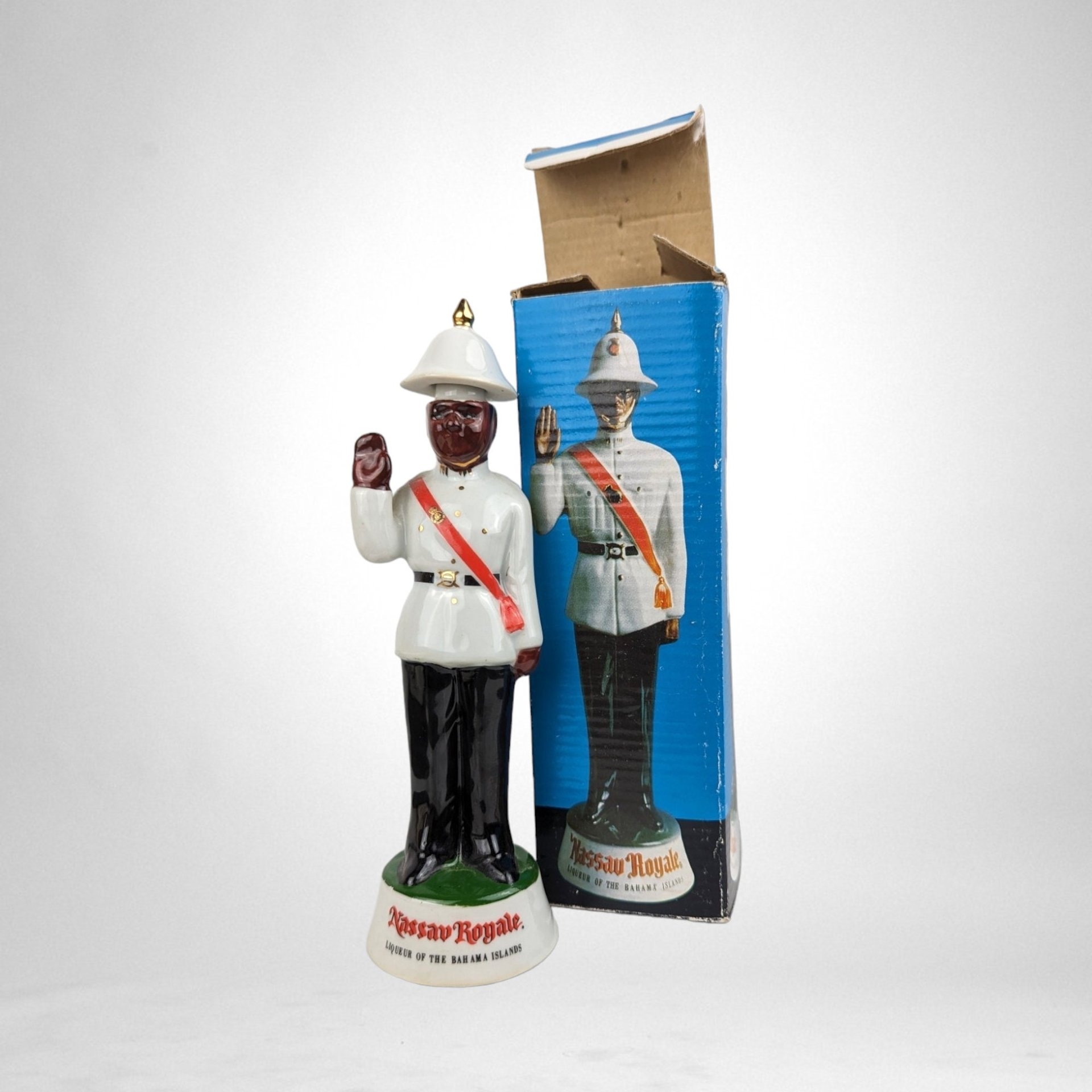 Vintage Bacardi Nassau Royale Empty Policeman Liquor Bottle - Collectible Decanter