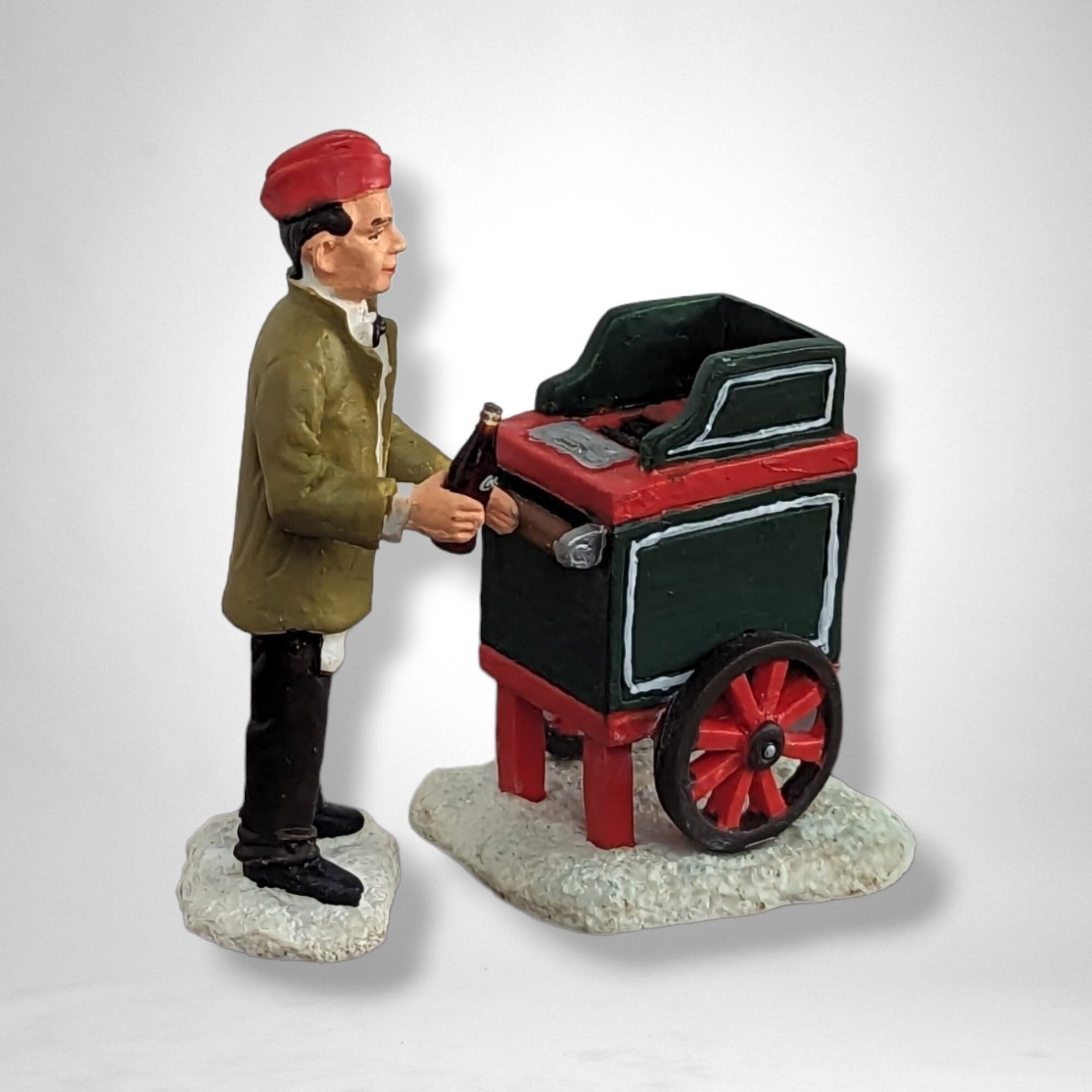 Vintage Coca-Cola Town Square Street Vendor Figurine - Nostalgic Collectible