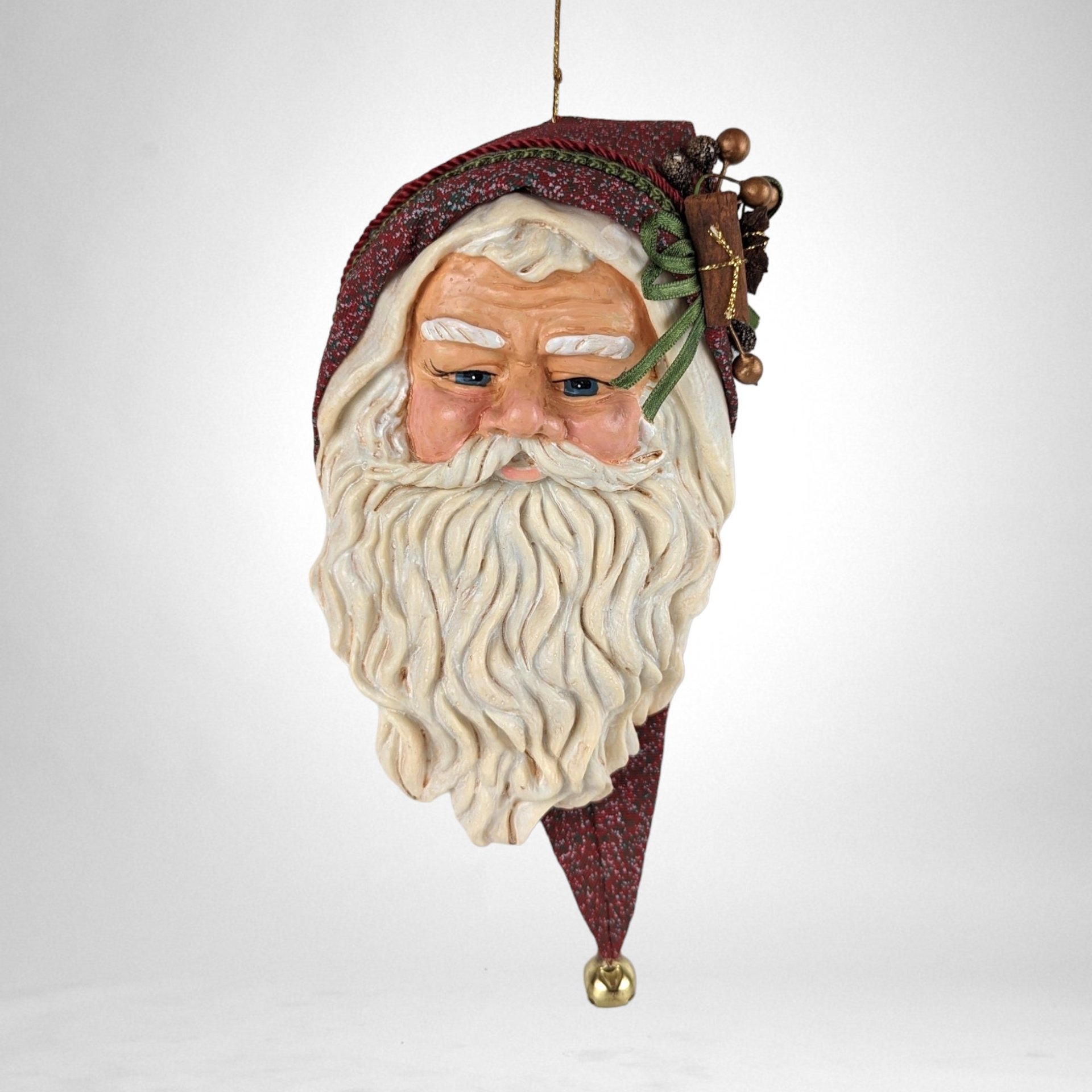 Vintage Woodland Santa Head Wall Hanging | Rustic Christmas Decor | Cabin Decor