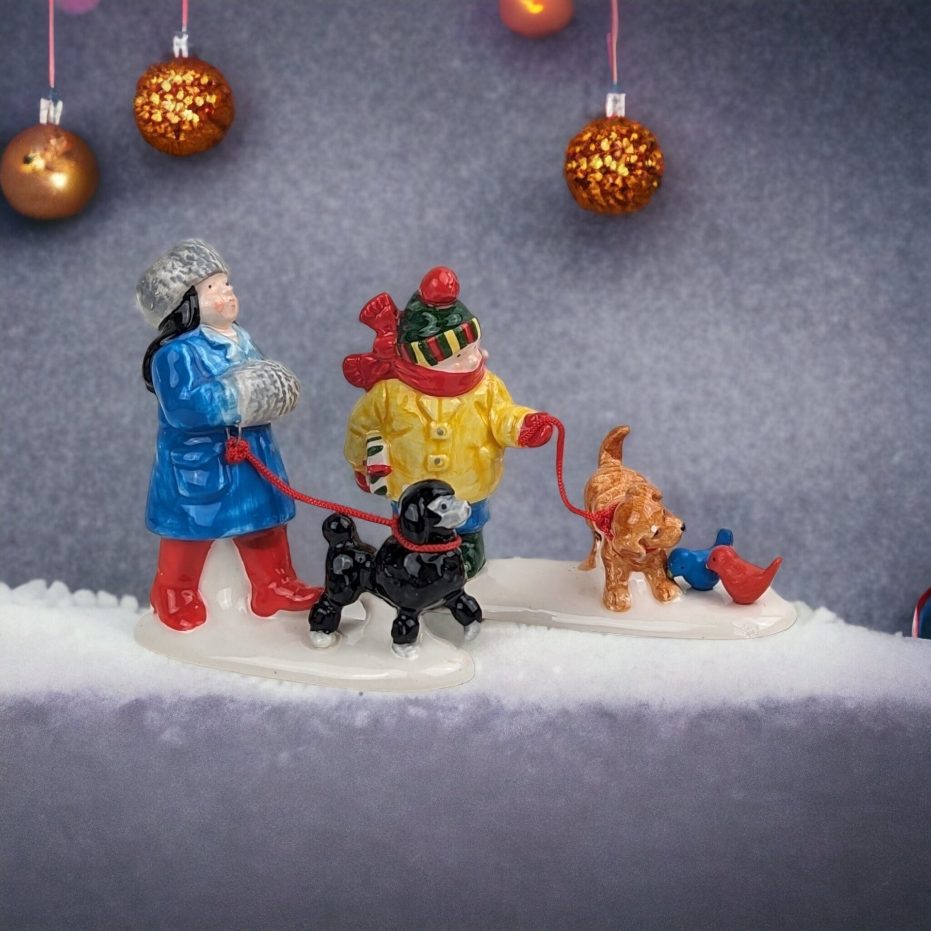 Vintage 1994 Dept. 56 Pets on Parade Ceramic Figurine Set - Charming Collectible Decor