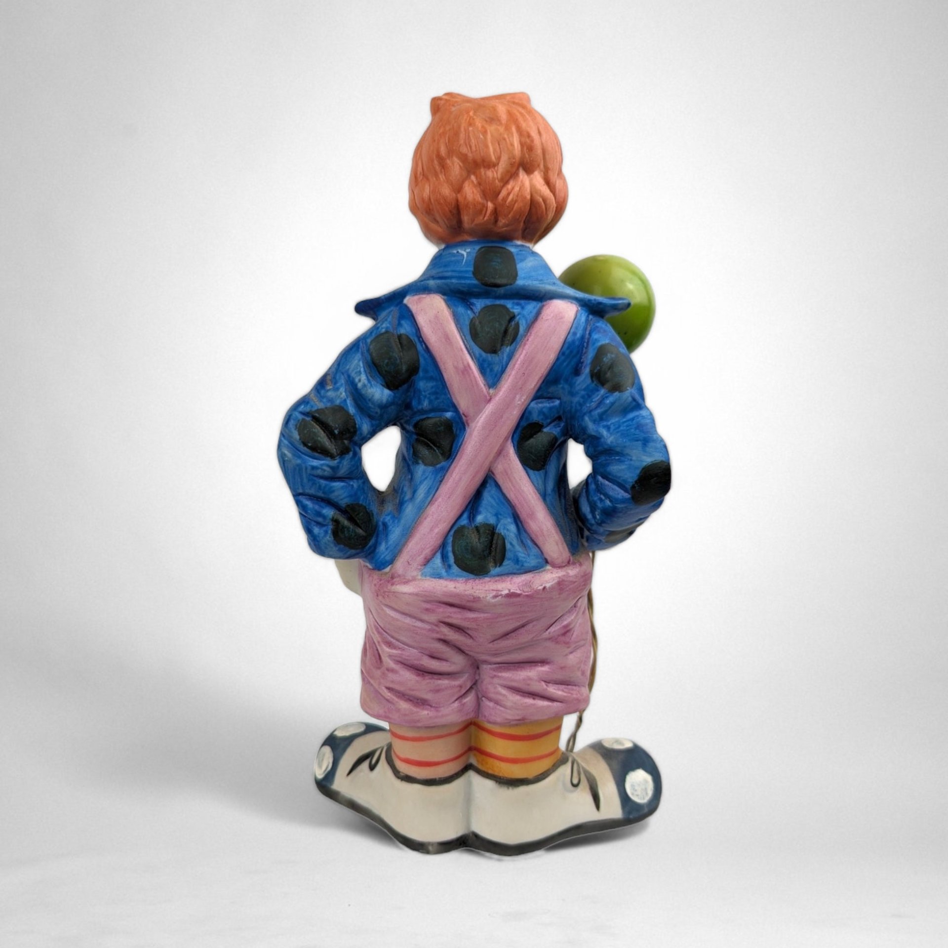 Vintage Enesco Clown Figurine with Balloons - Whimsical Collectible Delight
