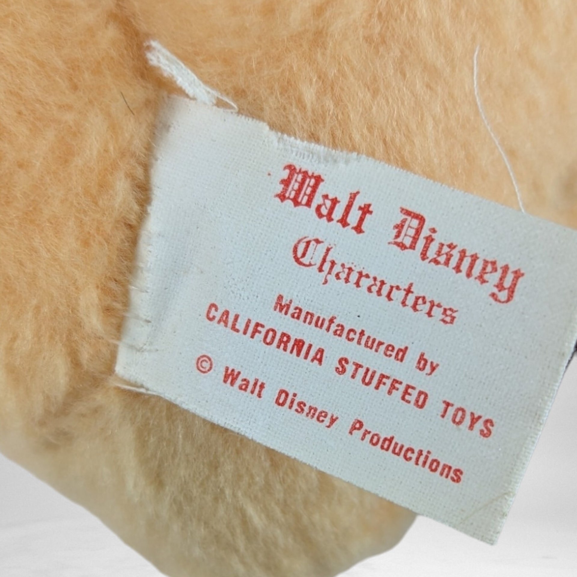 Vintage 1960s Walt Disney Winnie the Pooh Plush Toy, 8.5" Tall, Classic Pooh Bear, Collectible Disney Plush