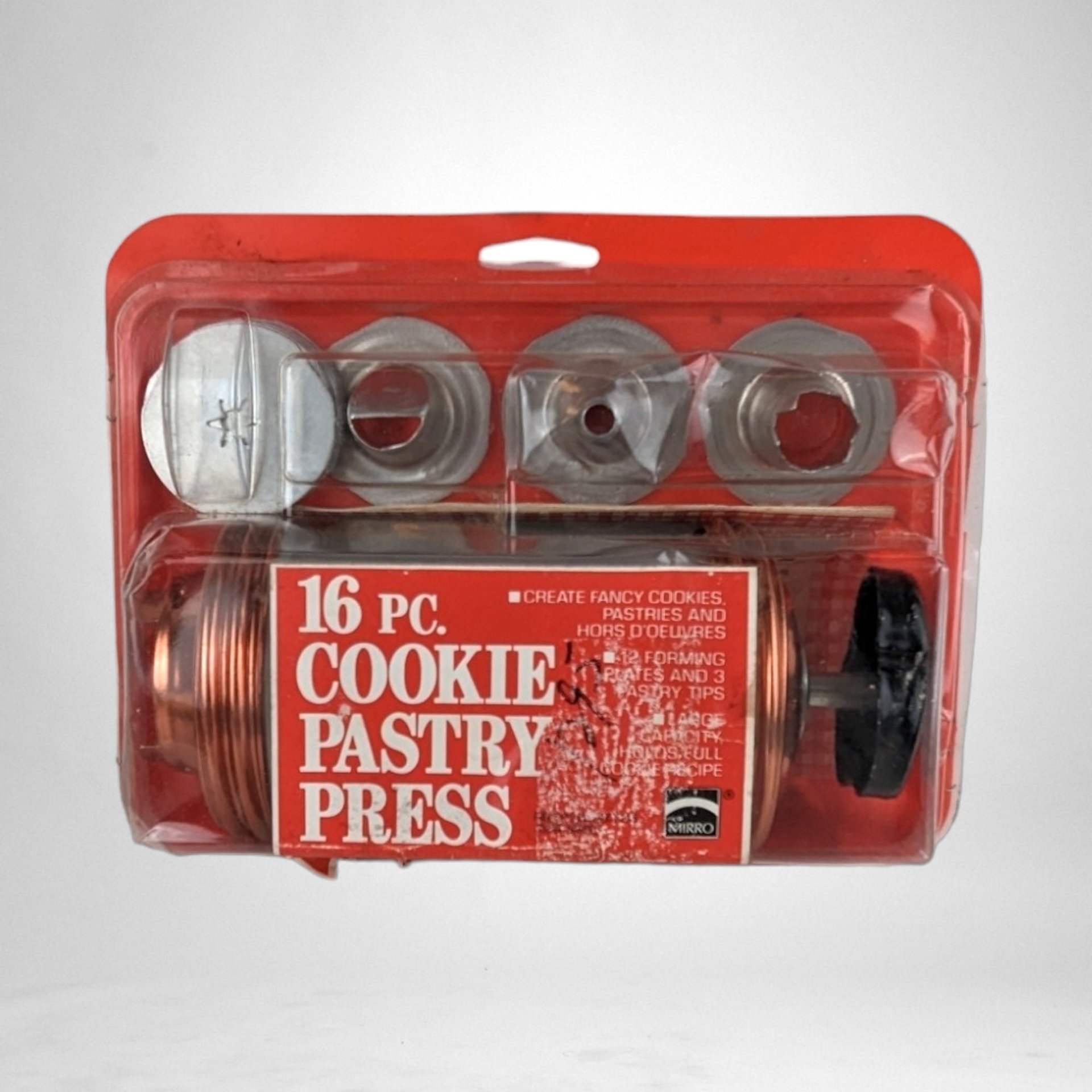Vintage Mirro 16pc Cookie Pastry Press M-0358-22: Baking Nostalgia Revived