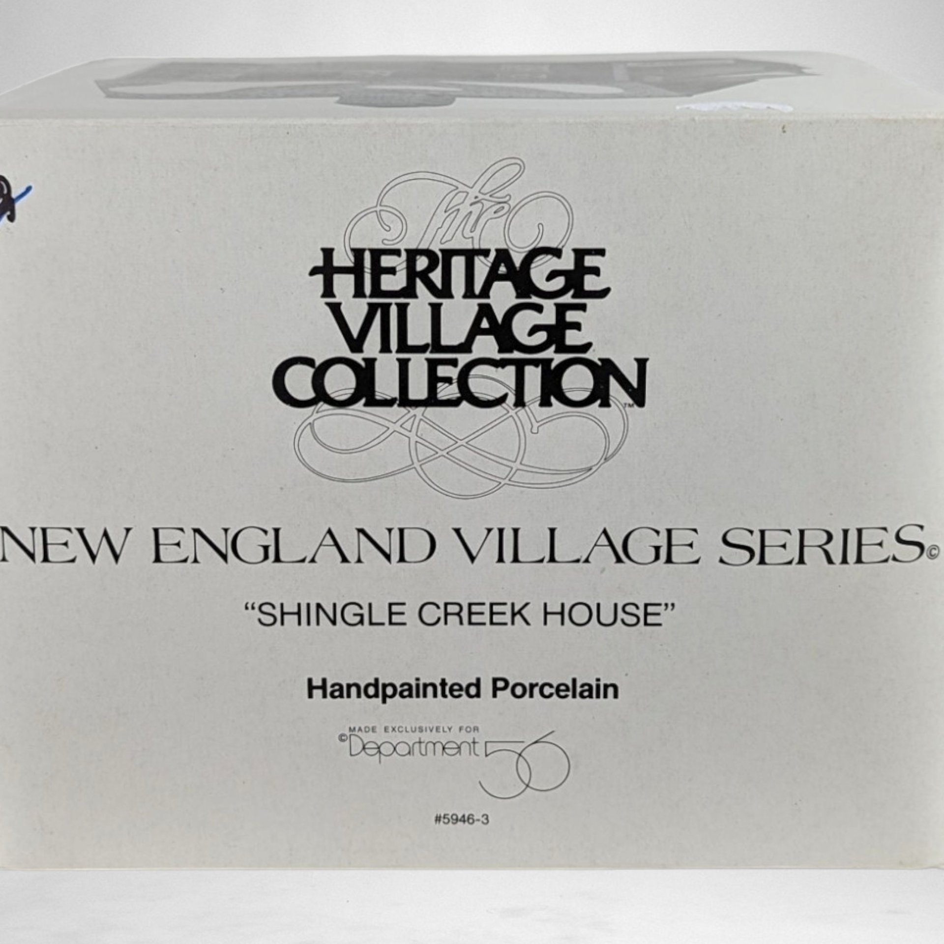 Vintage 1990 Dept 56 Shingle Creek House, New England Village, Lighted Porcelain House, Christmas Village Collectible, Original Box #5946-3