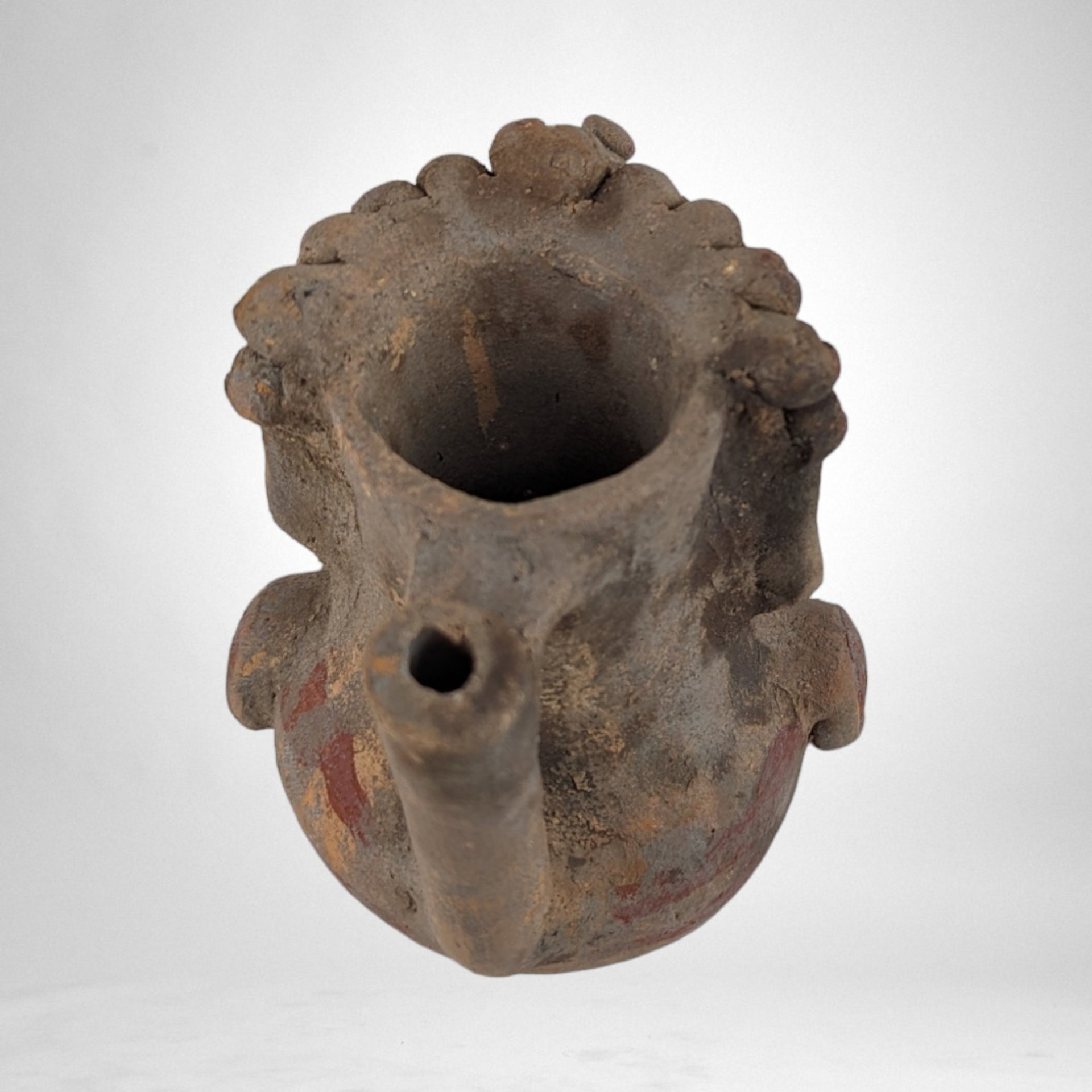 Vintage Clay Vessel | Moche Inspired Design | Ancient Art Style | Unique Decor | History Buff Gift