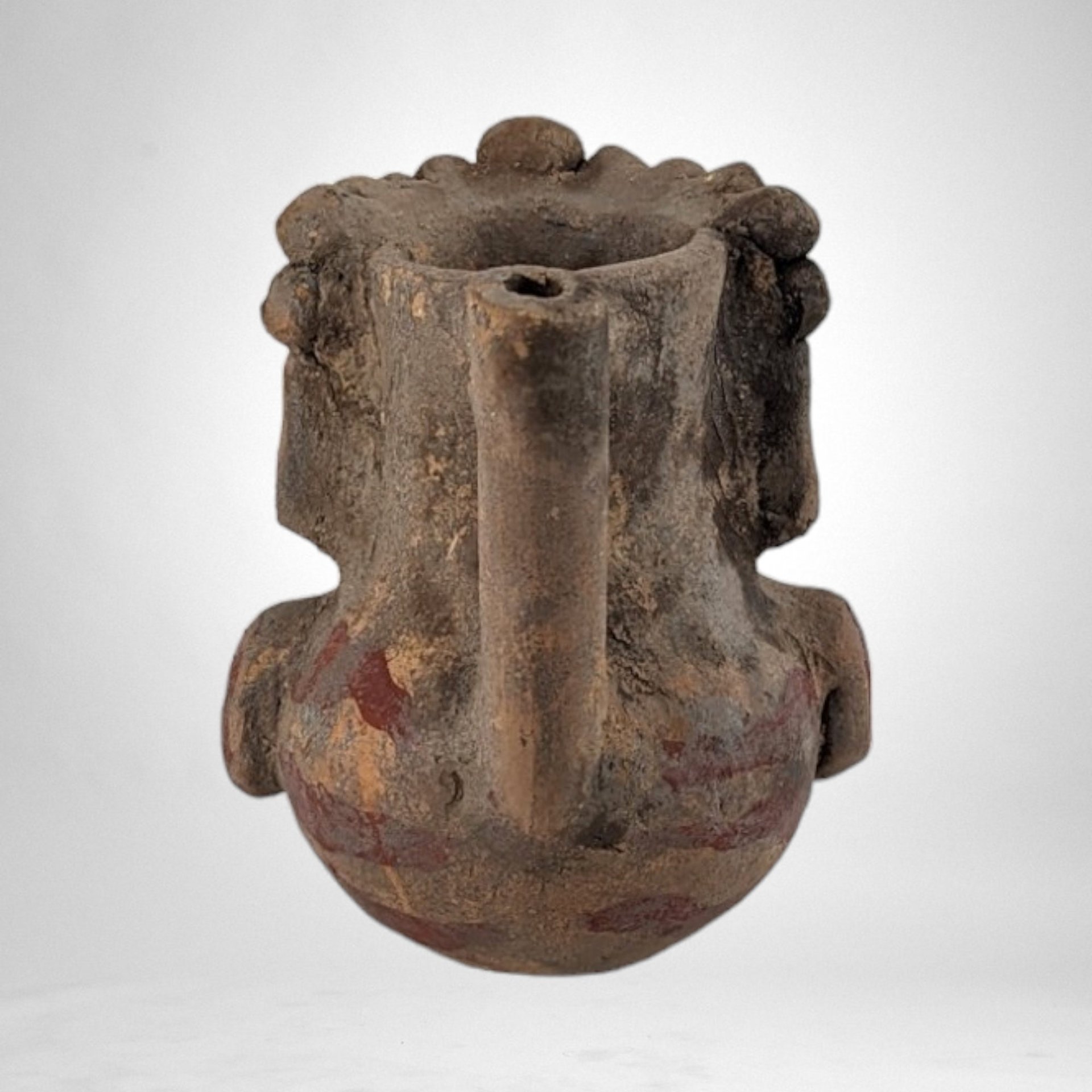 Vintage Clay Vessel | Moche Inspired Design | Ancient Art Style | Unique Decor | History Buff Gift