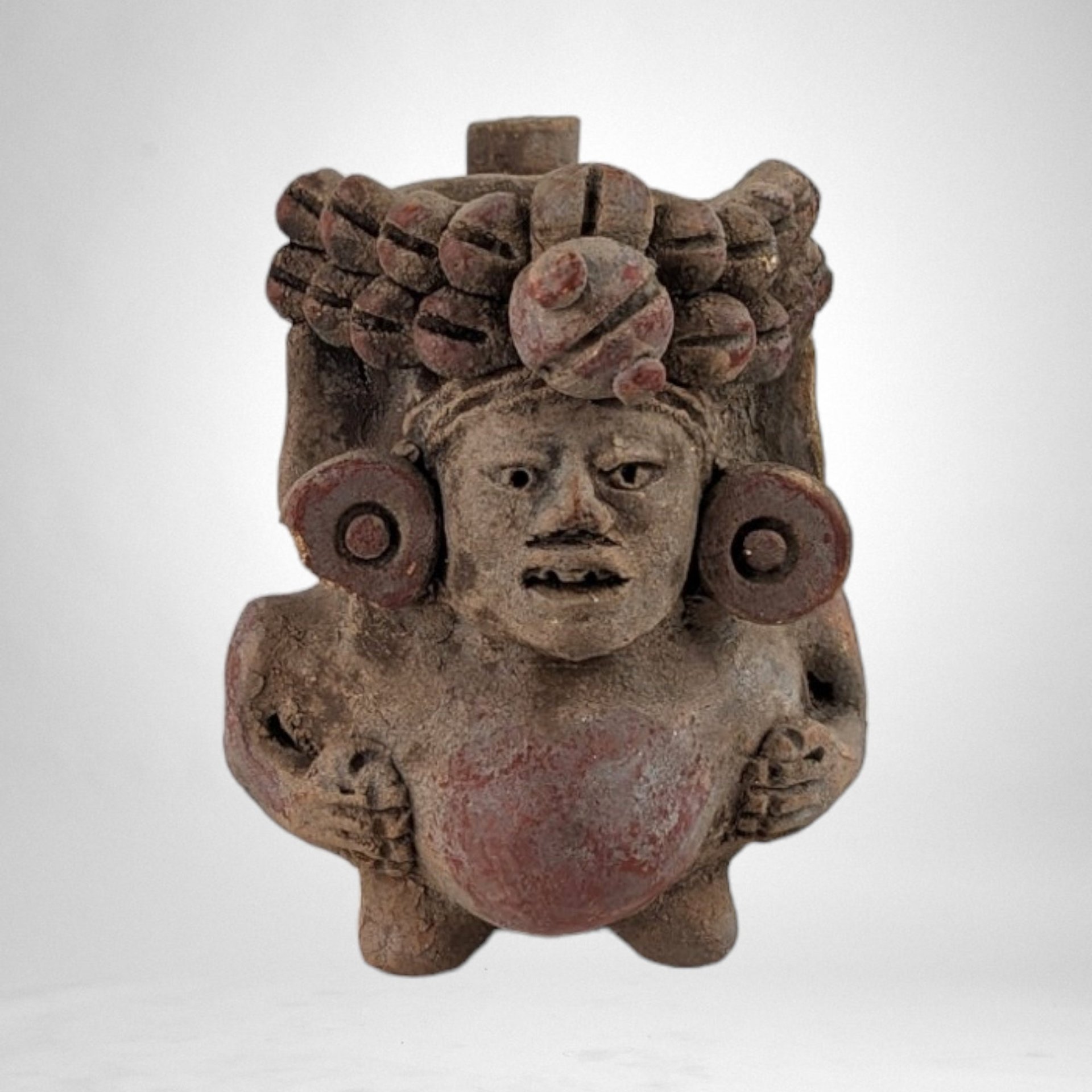 Vintage Clay Vessel | Moche Inspired Design | Ancient Art Style | Unique Decor | History Buff Gift
