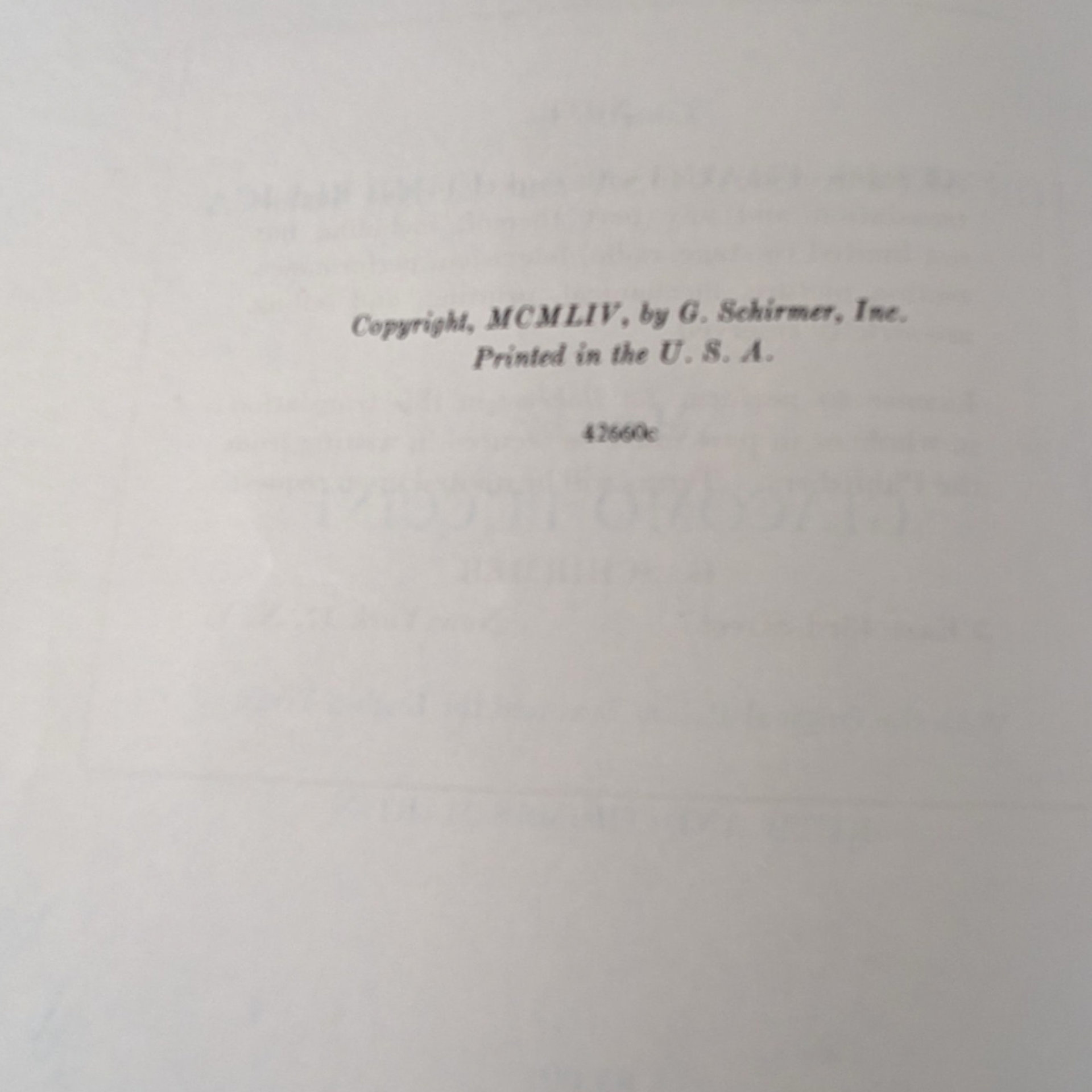 1965 Puccini La Boheme Music Book by G. Schirmer