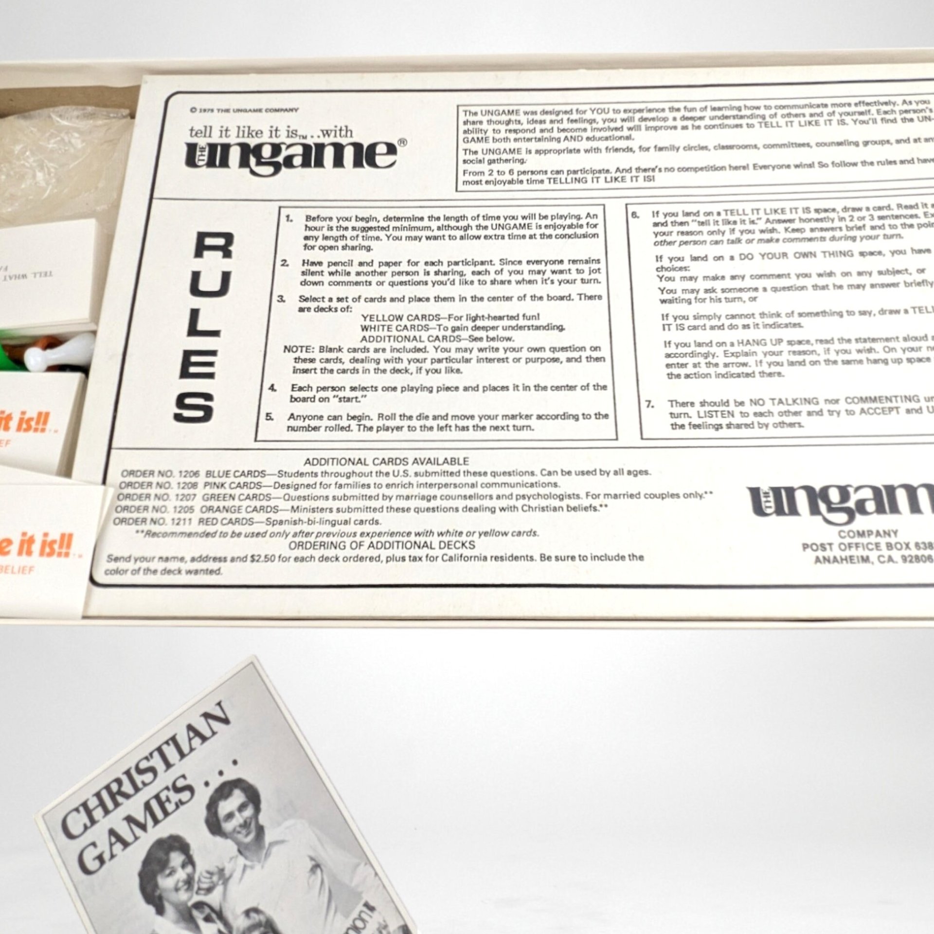 Vintage 1975 Game | The Ungame: Christian Version | Spiritual Development