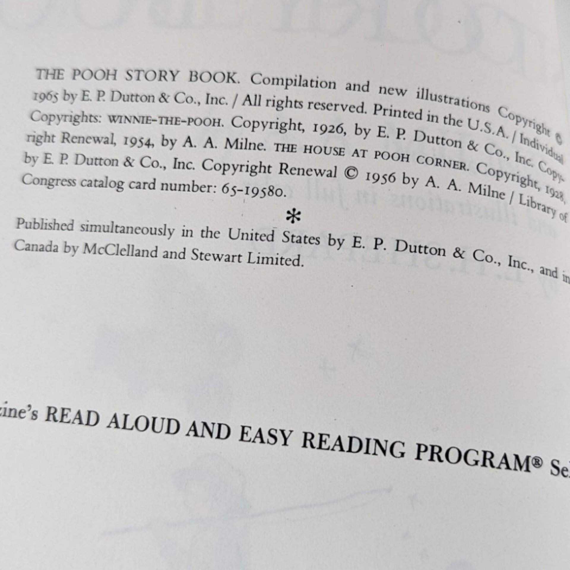 1956 The Pooh Story Book by A.A. Milne