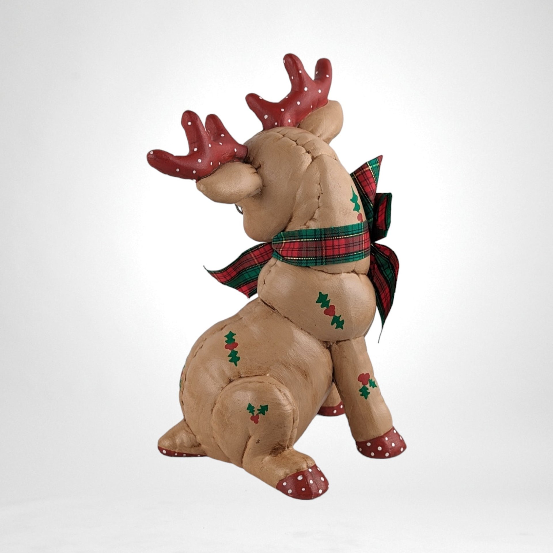 Hand-Painted Reindeer Figurine | Vintage Ceramic | Christmas Decoration | 9"
