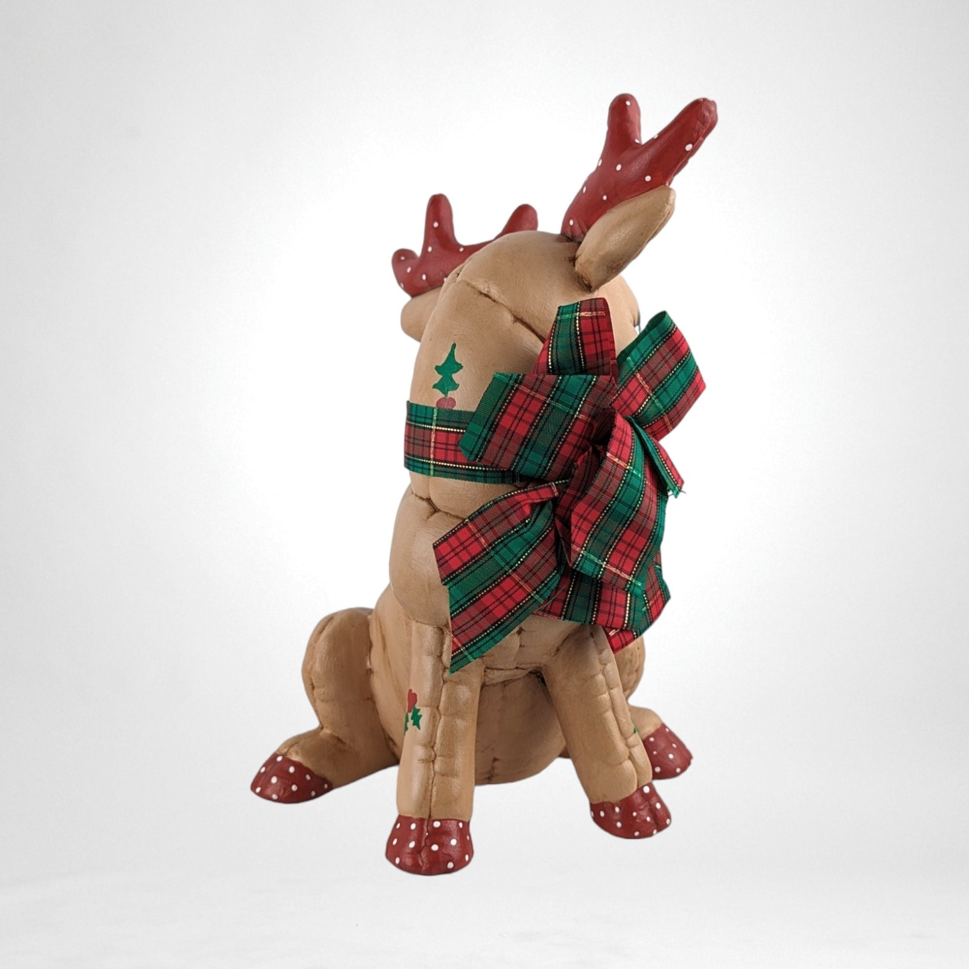Hand-Painted Reindeer Figurine | Vintage Ceramic | Christmas Decoration | 9"