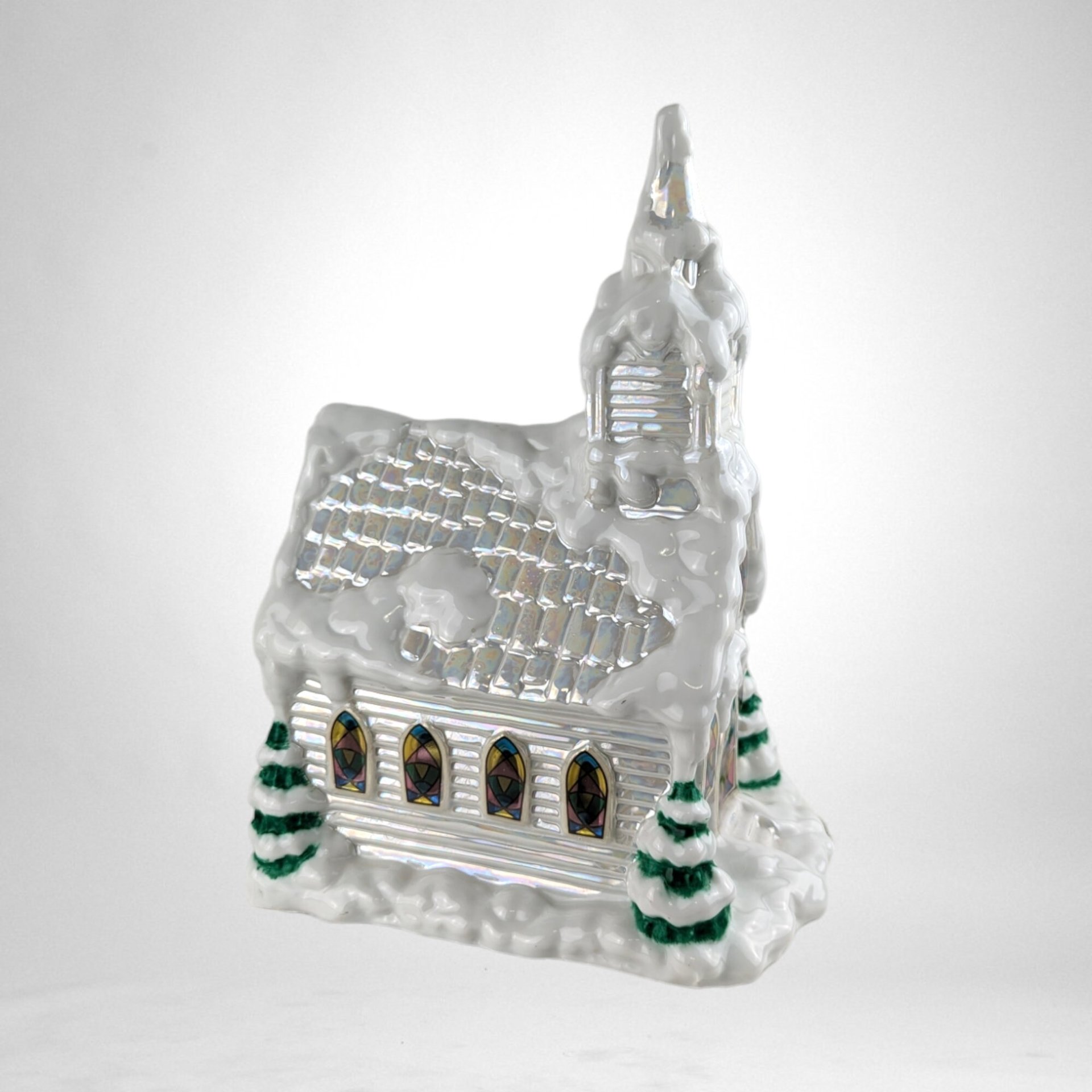 Vintage Lighted Procelain The Old Town Village Church
