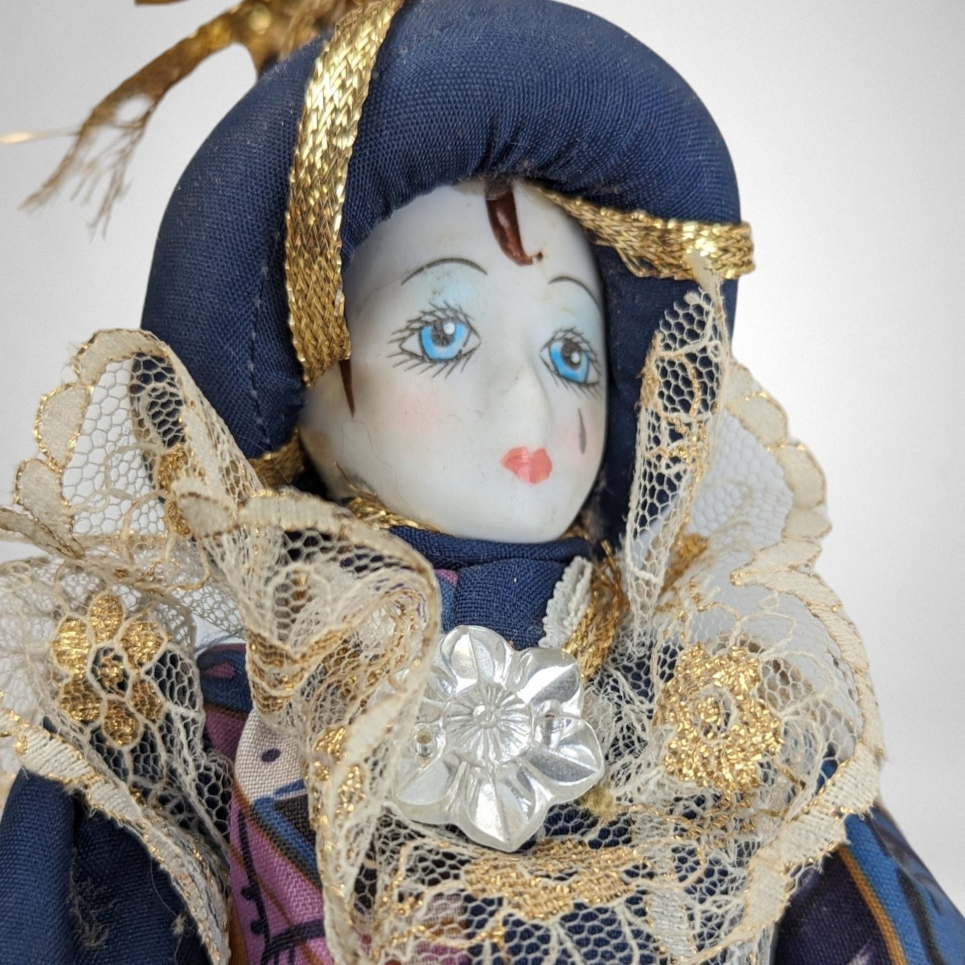 Vintage 9" Pierrot Clown Doll