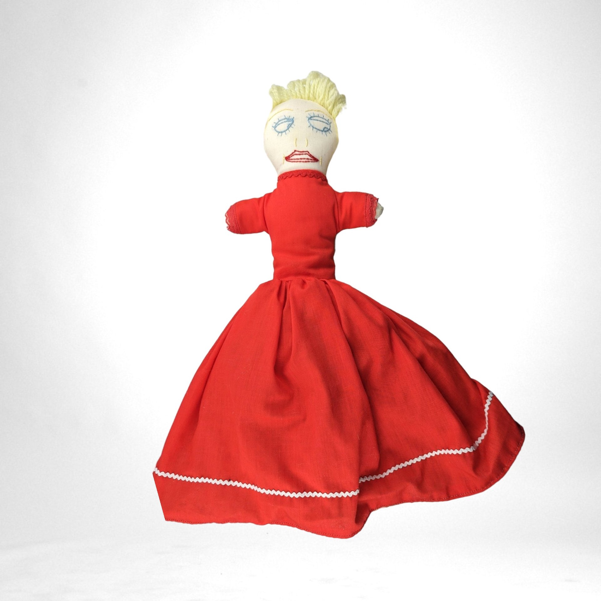 Handmade Vintage 15" Little Red Riding Hood 3 in 1 Toy, Topsy Turvy Doll