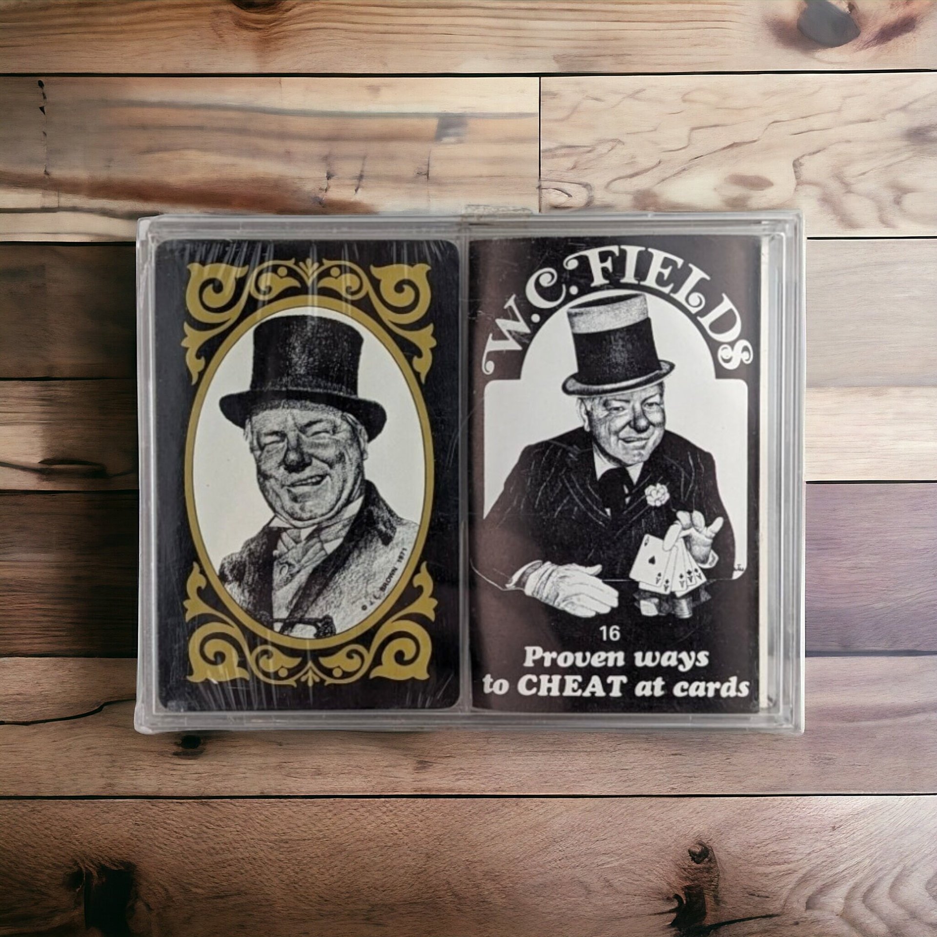 Vintage 1972 W.C. Fields "16 Proven Ways to Cheat Playing Cards" Novelty Deck | Sealed | Fun Gift | Collectible Cards